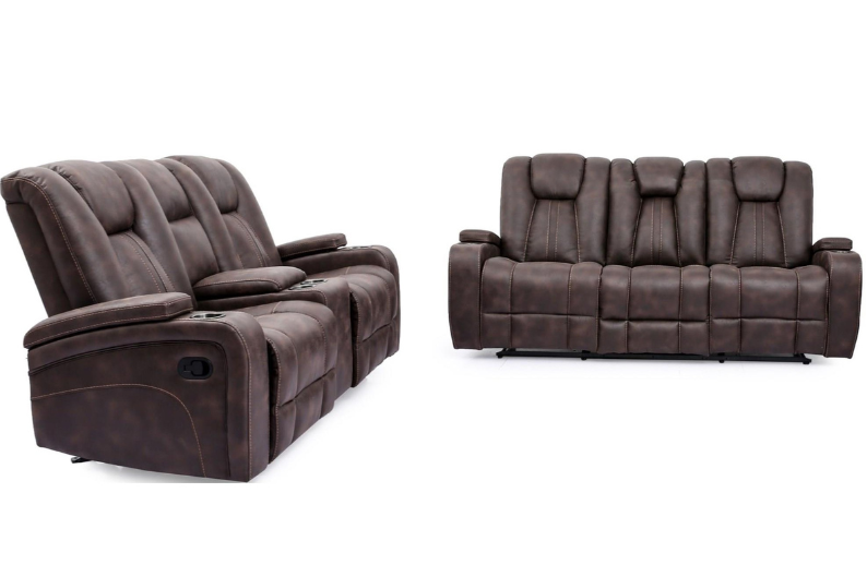 X9990 Leather Espresso Sofa & Loveseat image 1