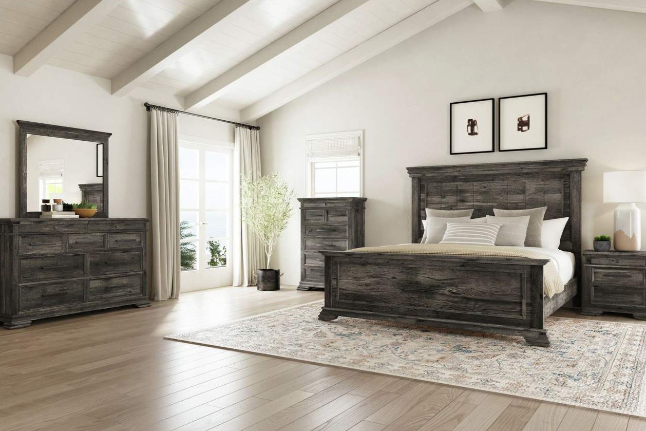 Park Ridge King Panel 5 Piece Bedroom Set In Charcoal image 1