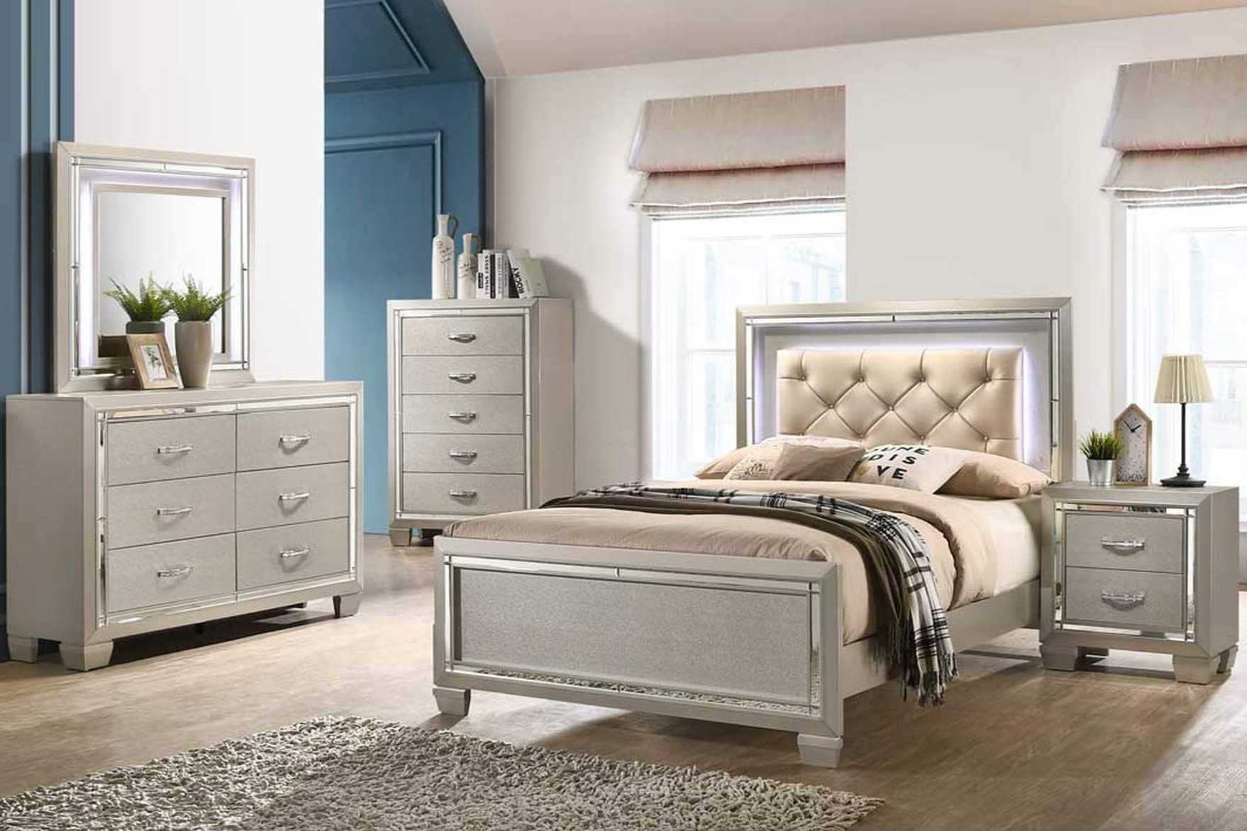 Platinum Twin 7PC Bedroom Set image 1
