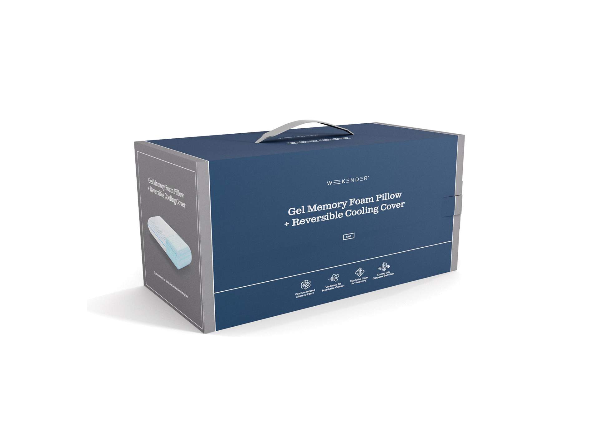 Gel Memory Foam Pillow + Reversible Cooling Cover - Standard