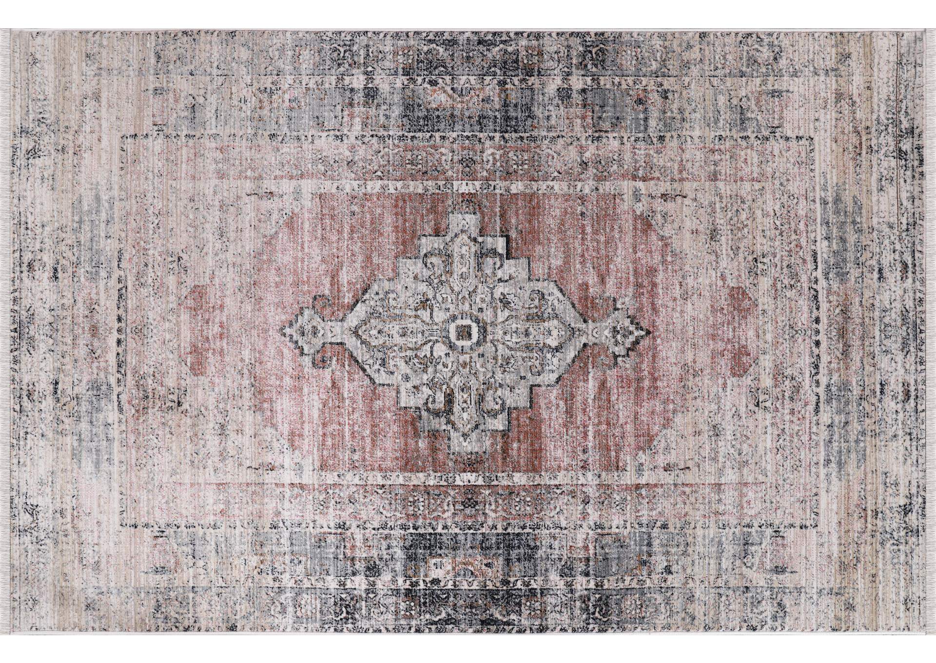 MDA Rugs Legacy 6 x 9 Gray/Orange Indoor Abstract Area Rug in the Rugs  department at