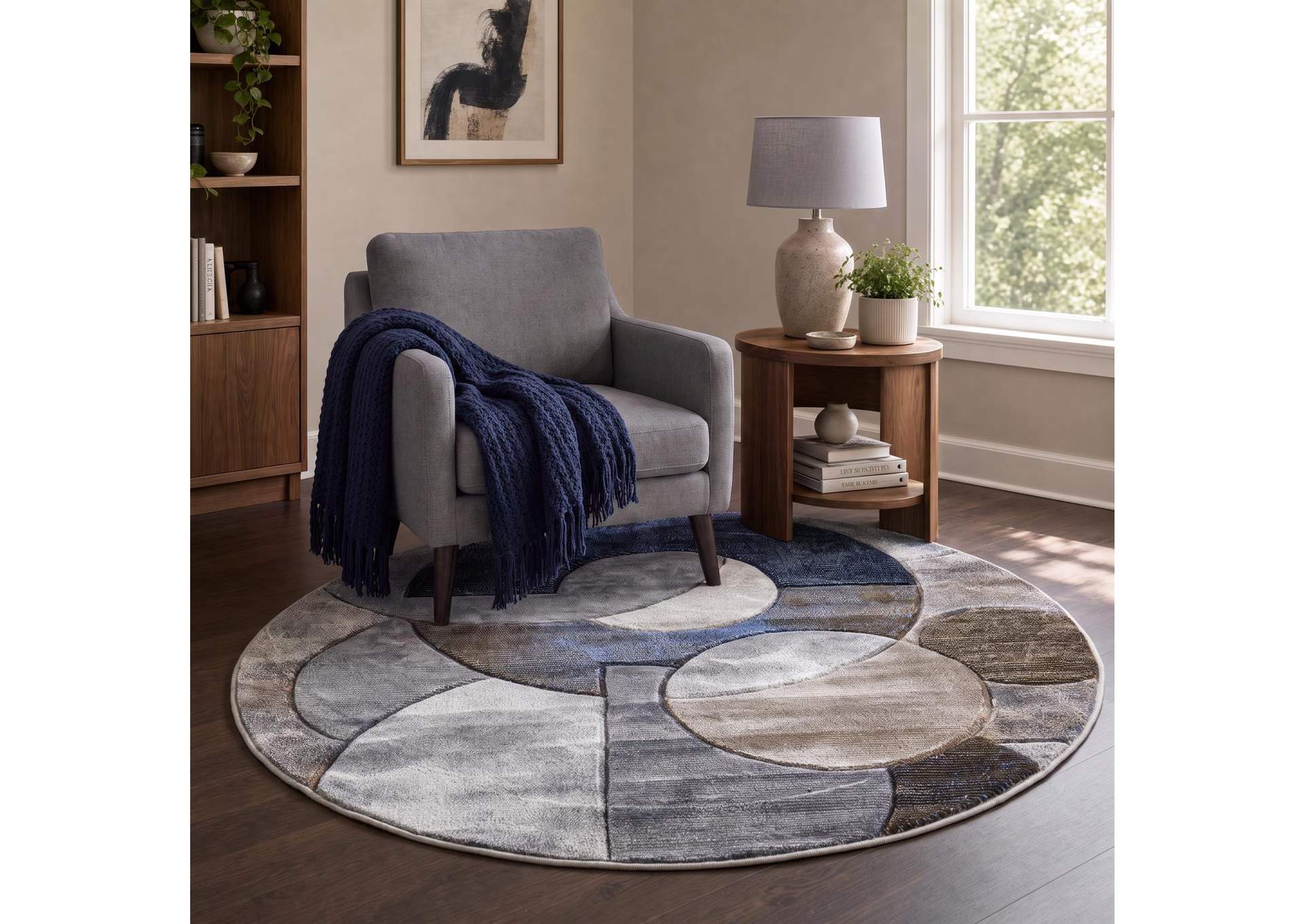 ALEXIA COLLECTION AX02  5'2" X 5'2" ROUND image 1