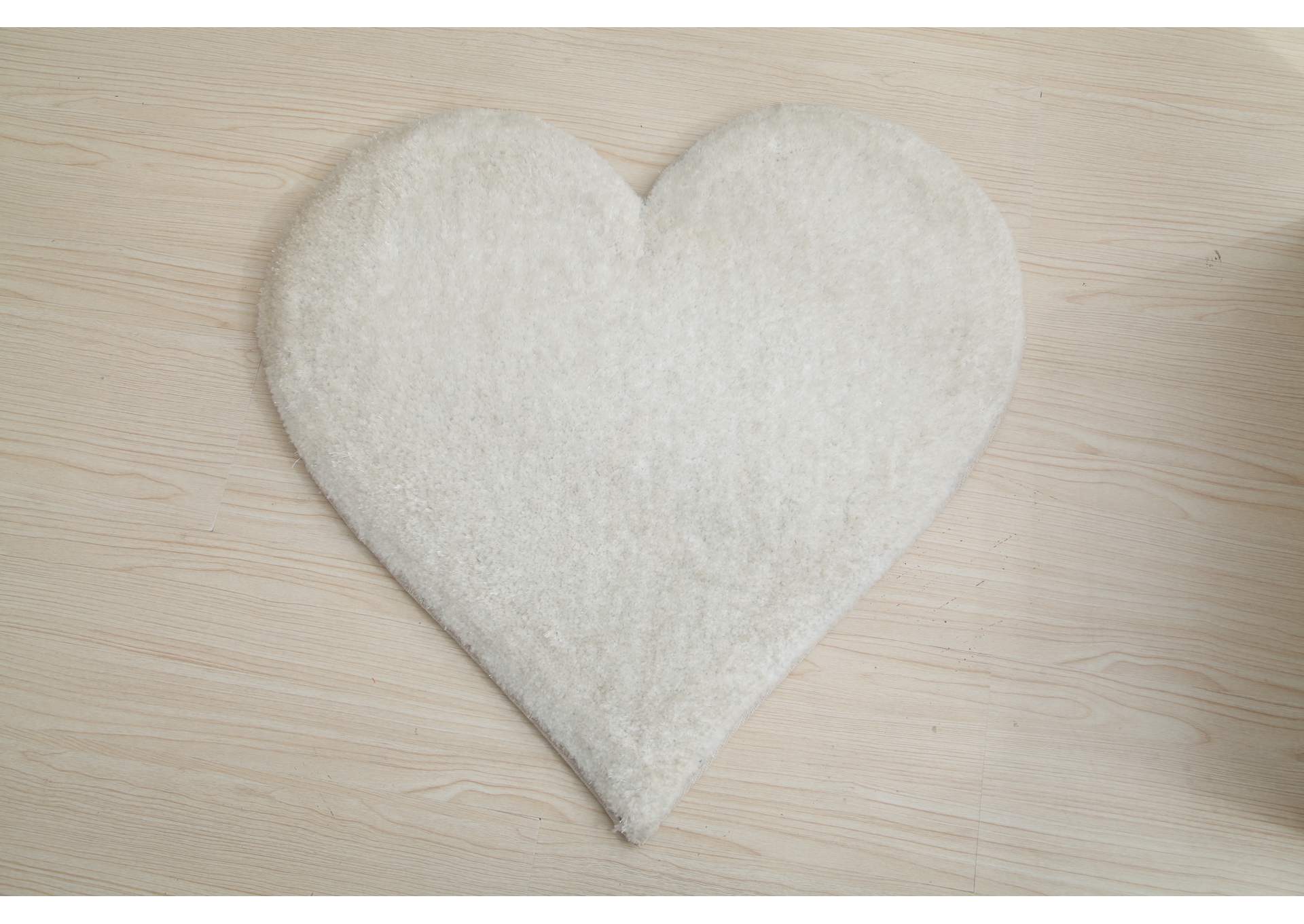 Heart White 2'4 X 2'4 Rug image 1