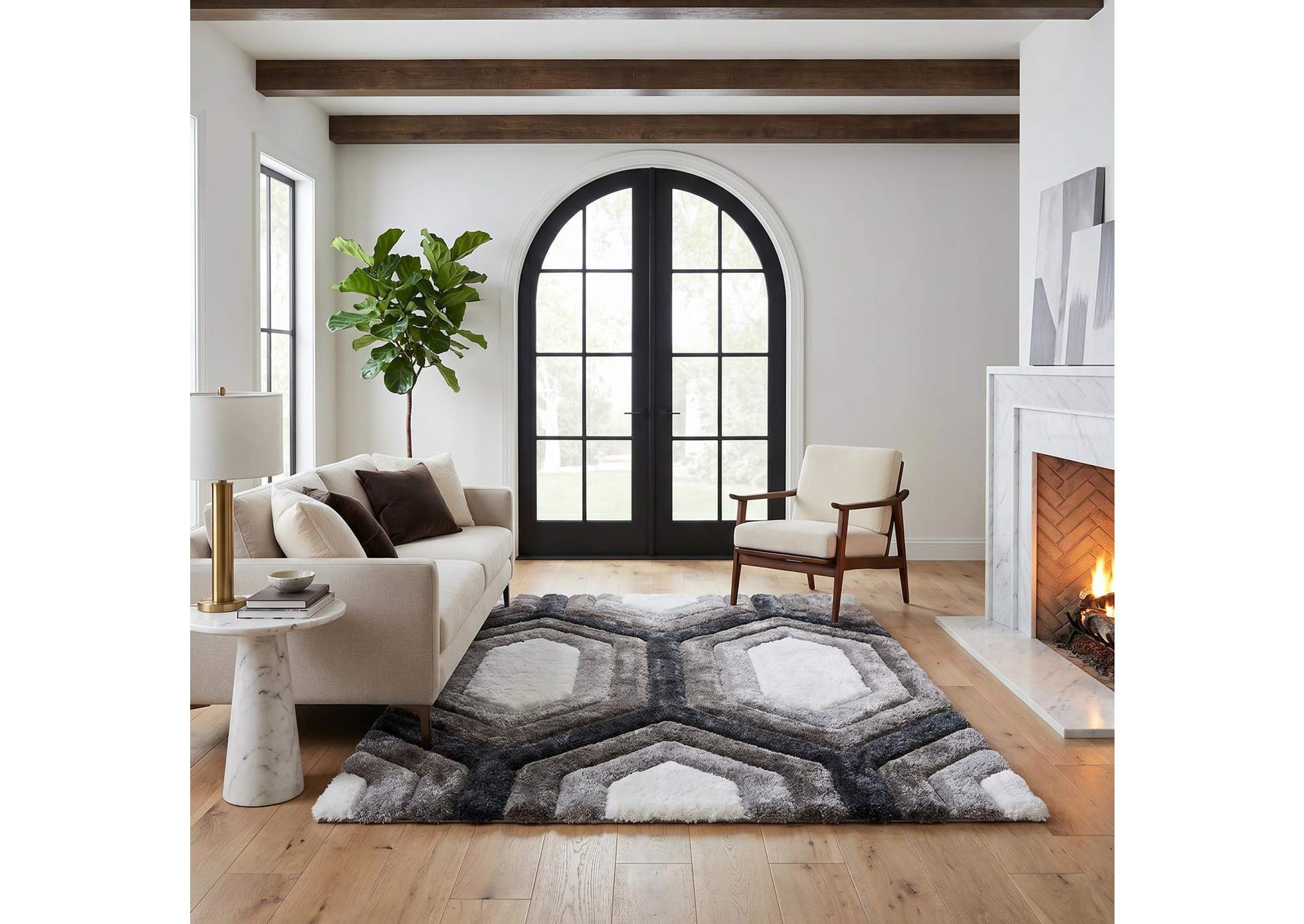 MATEOS COLLECTION SHAG MS41  7' X 7' ROUND image 1
