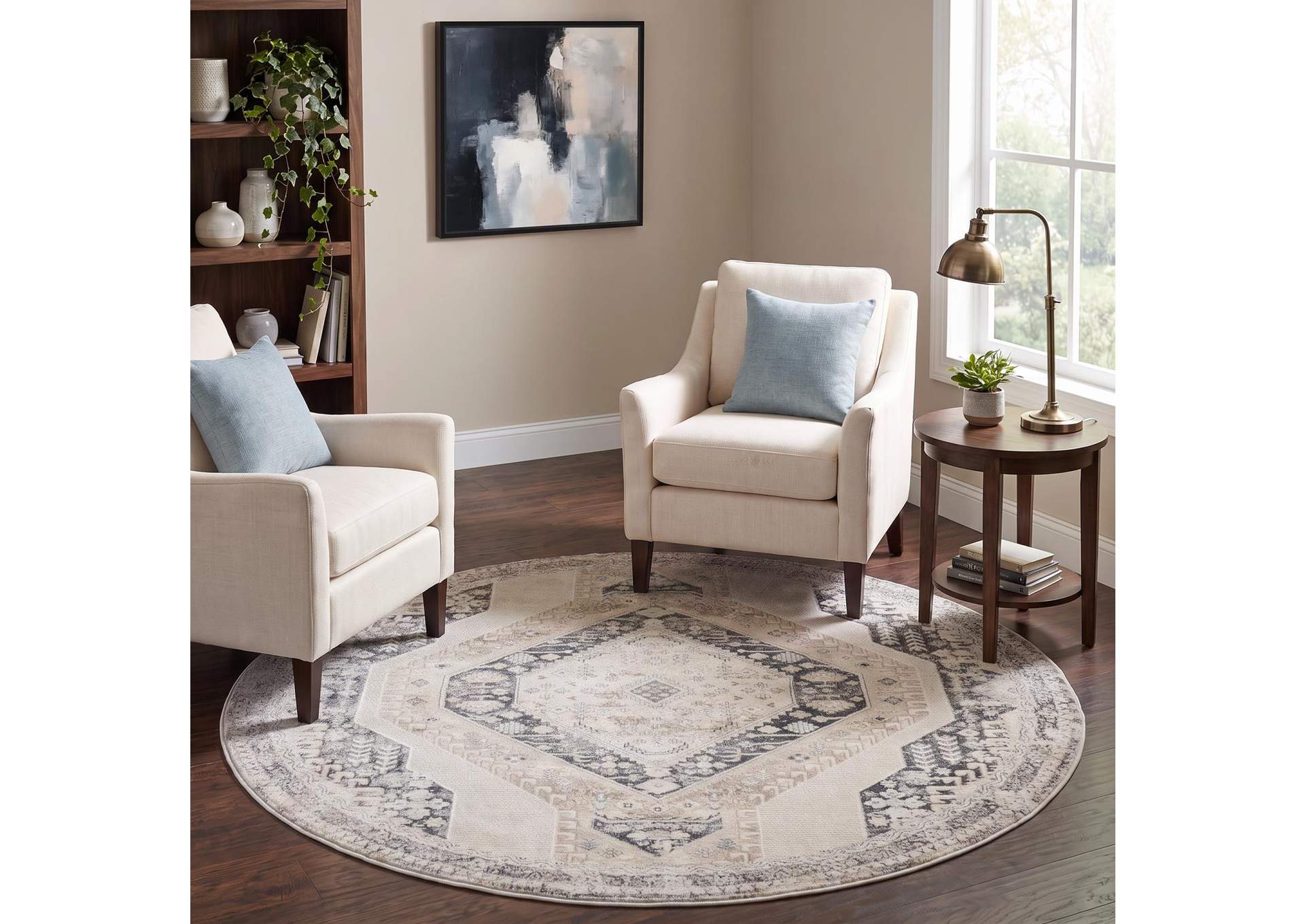 OMARI COLLECTION OM04  5'3" X 5'3" ROUND image 1