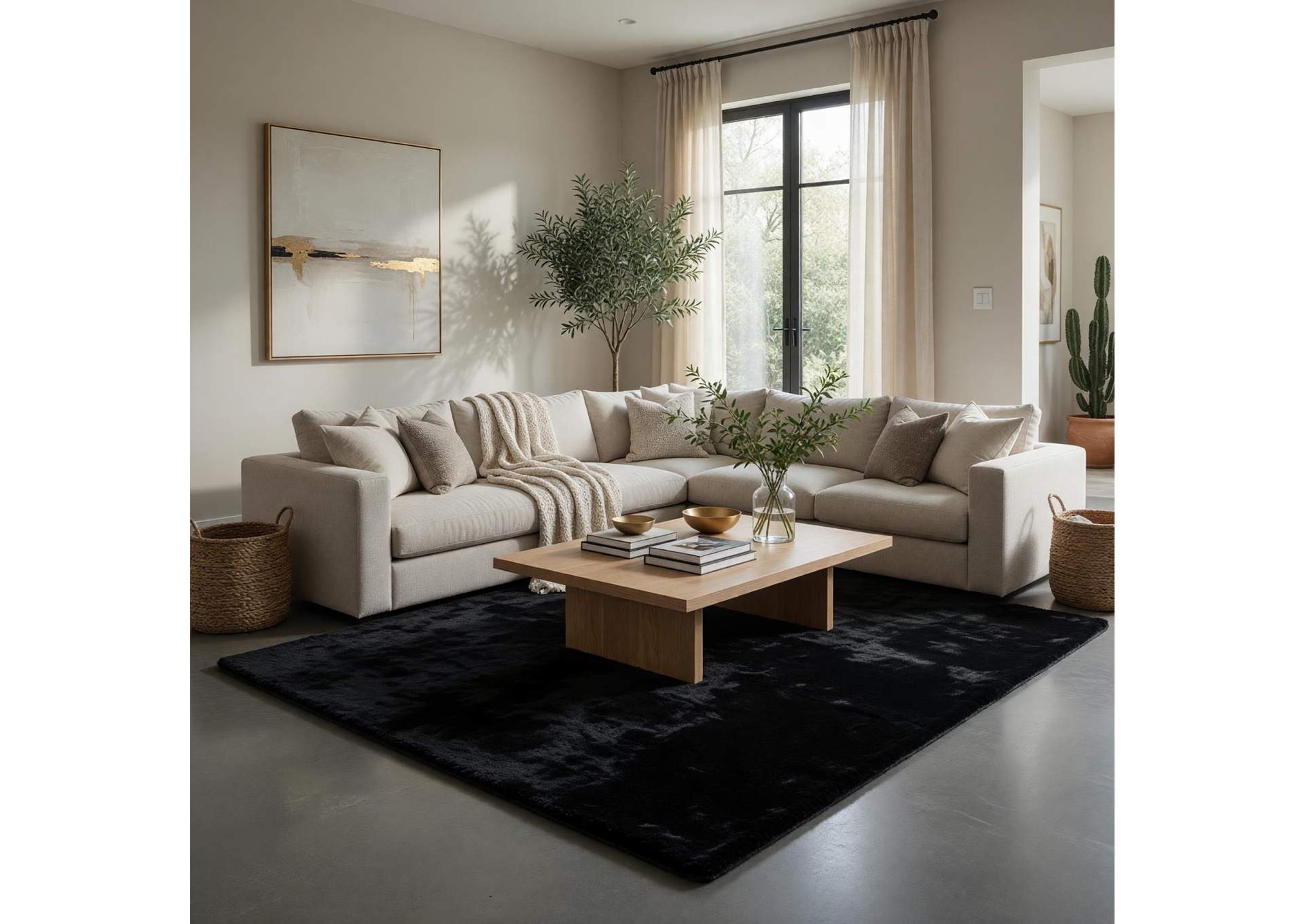 FAUX RABBIT FUR COLLECTION RB02 5' X 7' image 1