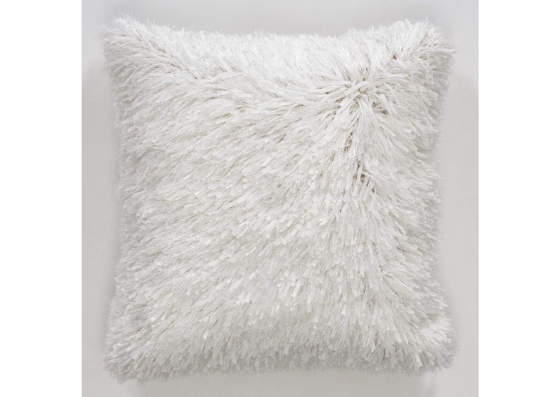 SHAGGY  PILLOW  WHITE 15 20" x 20"