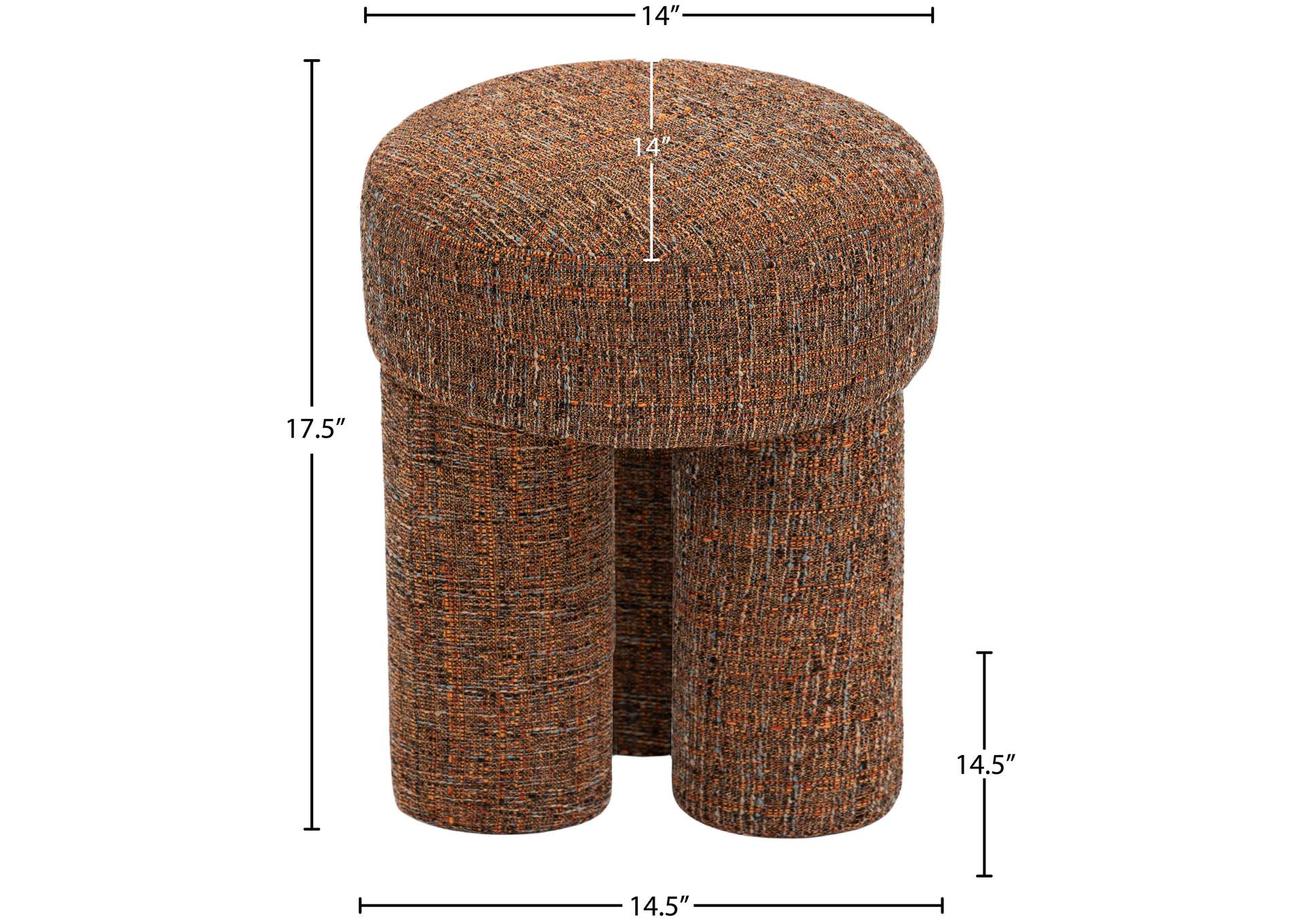 Larson Cognac Polyester Fabric Ottoman - Stool