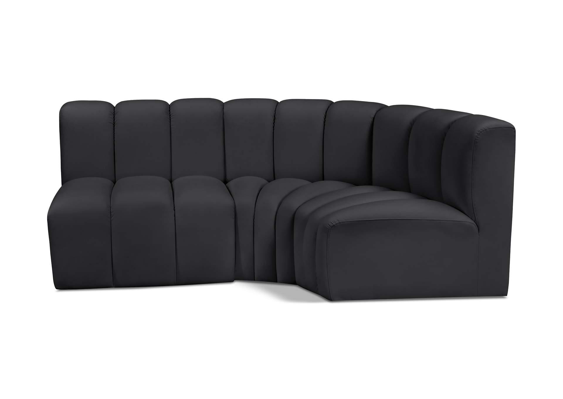 Arc Black Vegan Leather Modular Sofa image 1