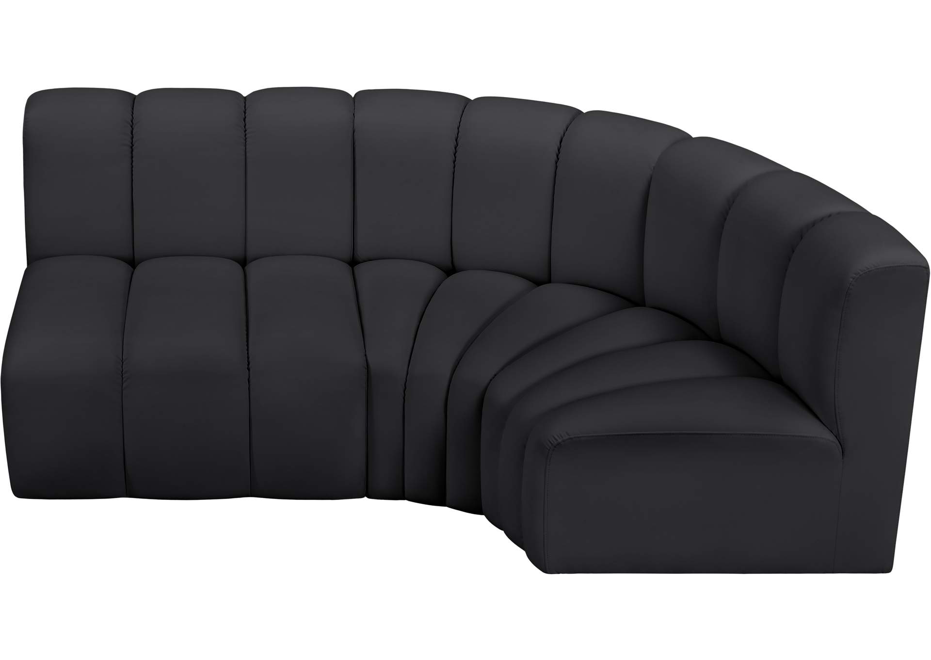 Arc Black Vegan Leather Modular Sofa image 4