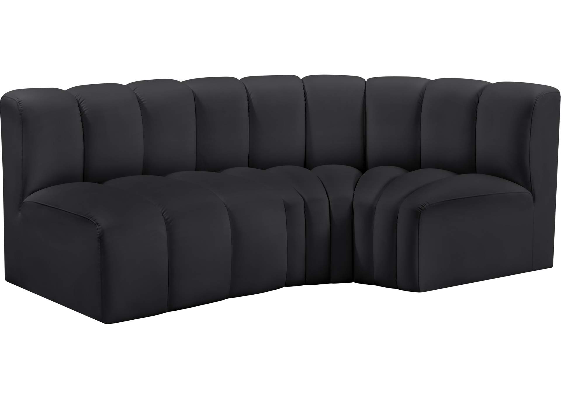Arc Black Vegan Leather Modular Sofa image 5