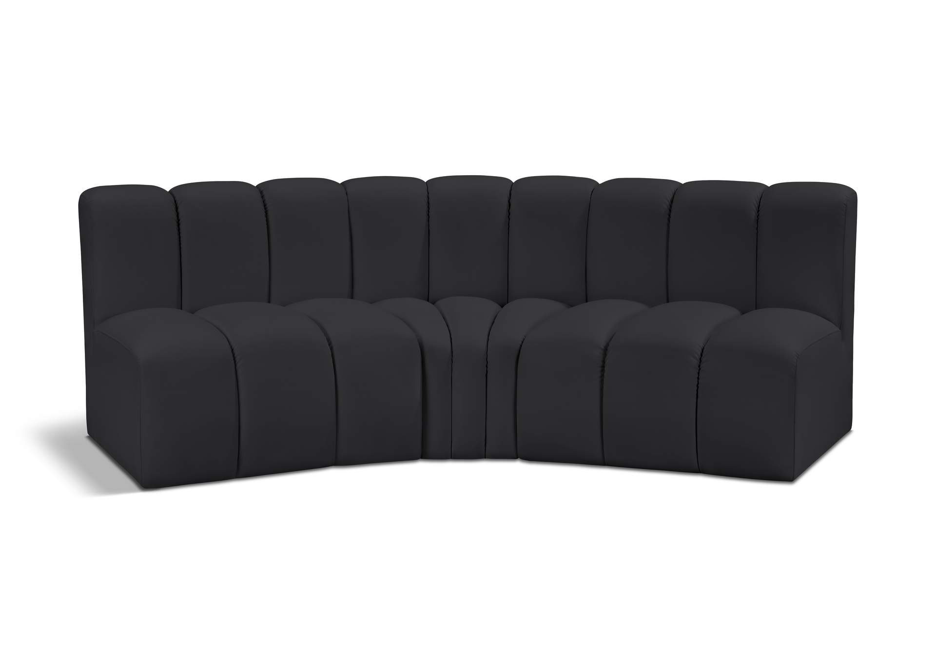 Arc Black Vegan Leather Modular Sofa image 1