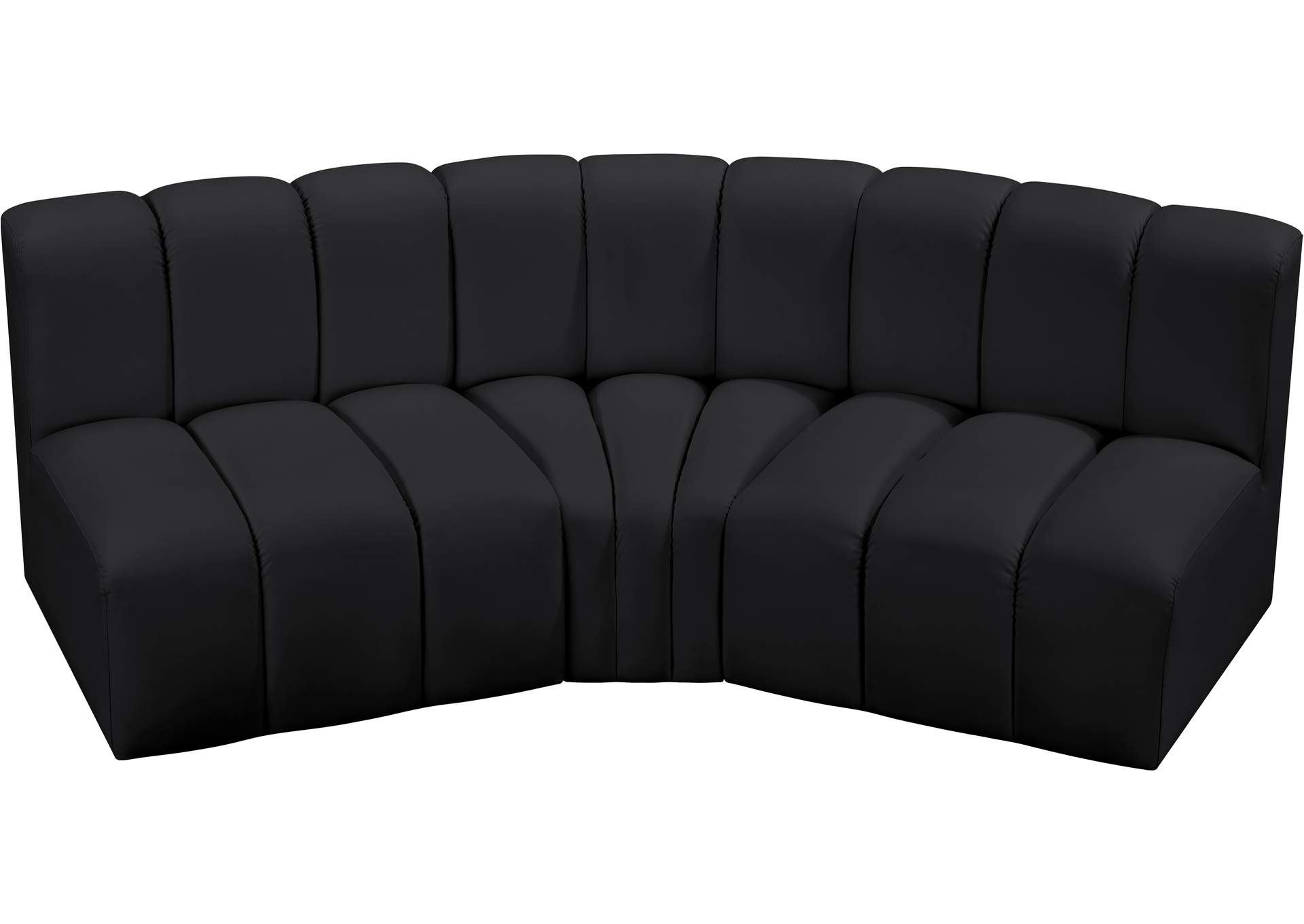 Arc Black Vegan Leather Modular Sofa image 4
