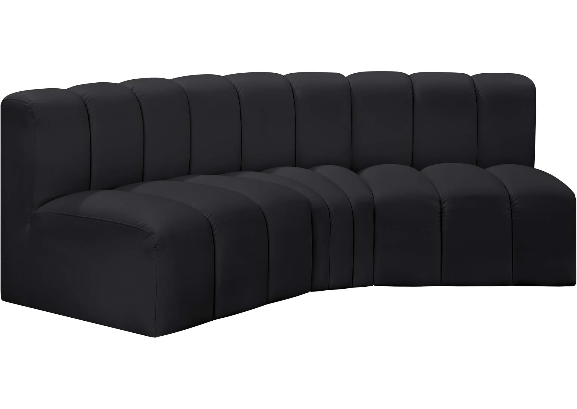 Arc Black Vegan Leather Modular Sofa image 5