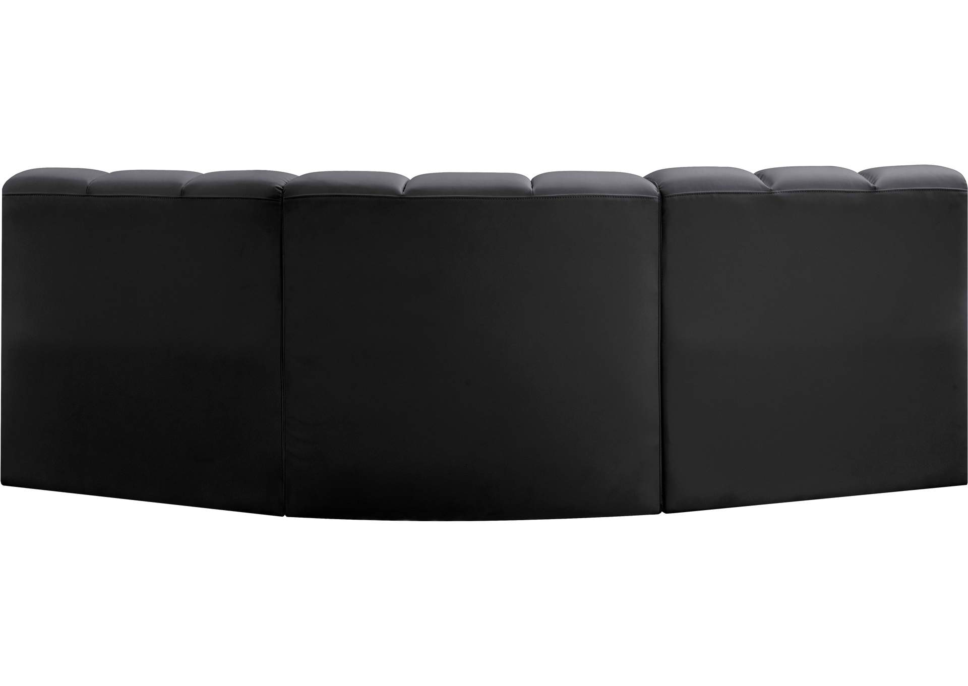 Arc Black Vegan Leather Modular Sofa image 7