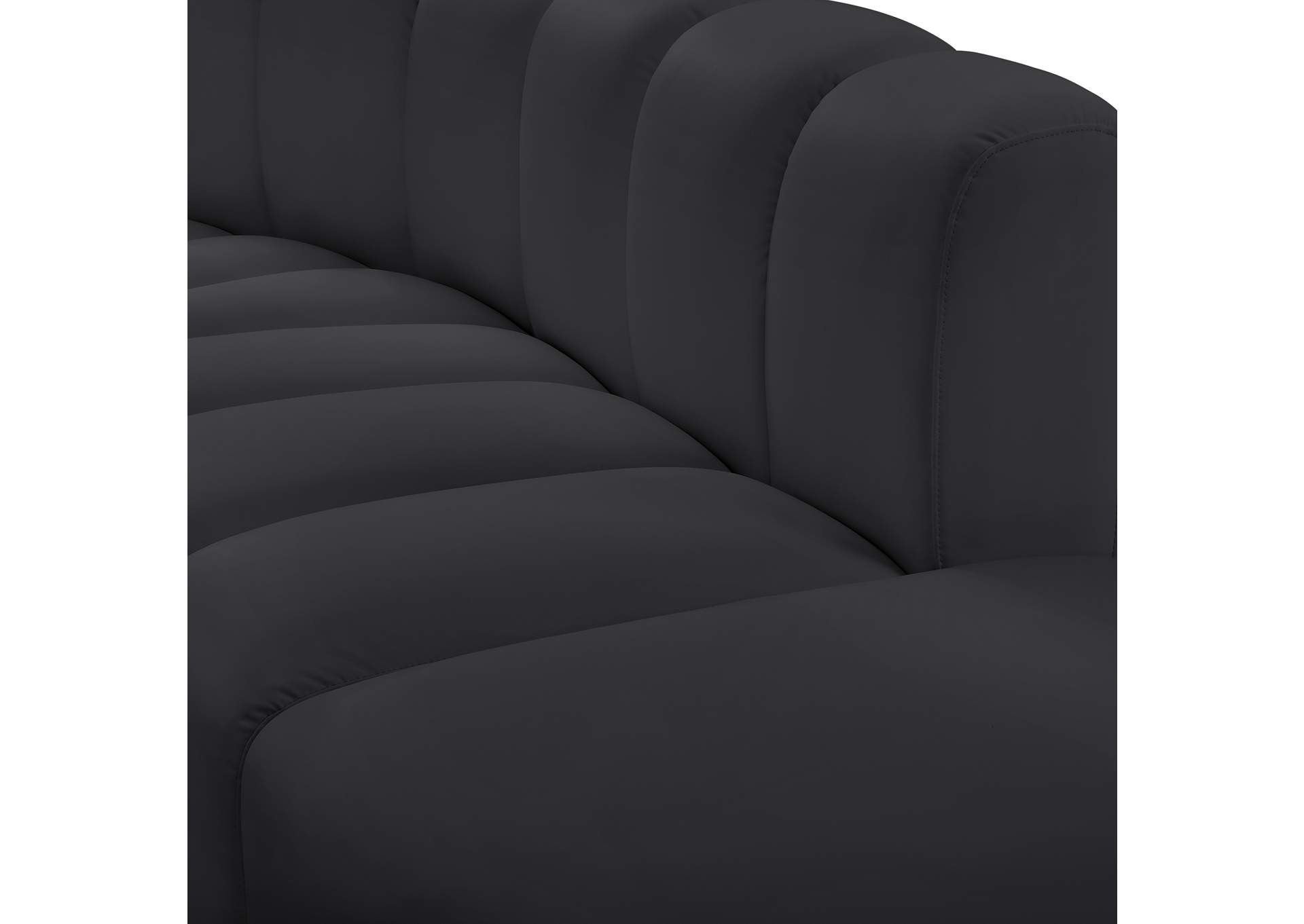 Arc Black Vegan Leather Modular Sofa