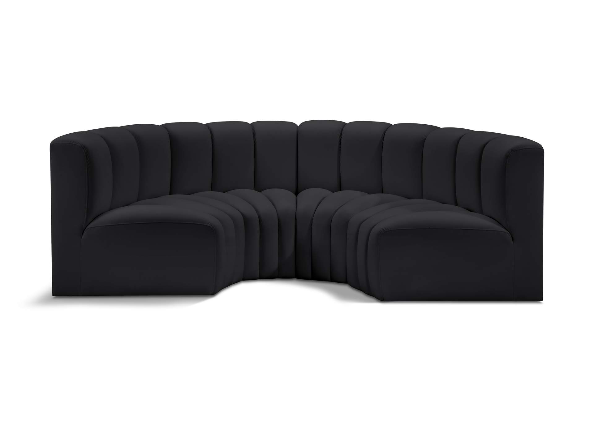 Arc Black Vegan Leather Modular Sofa image 1