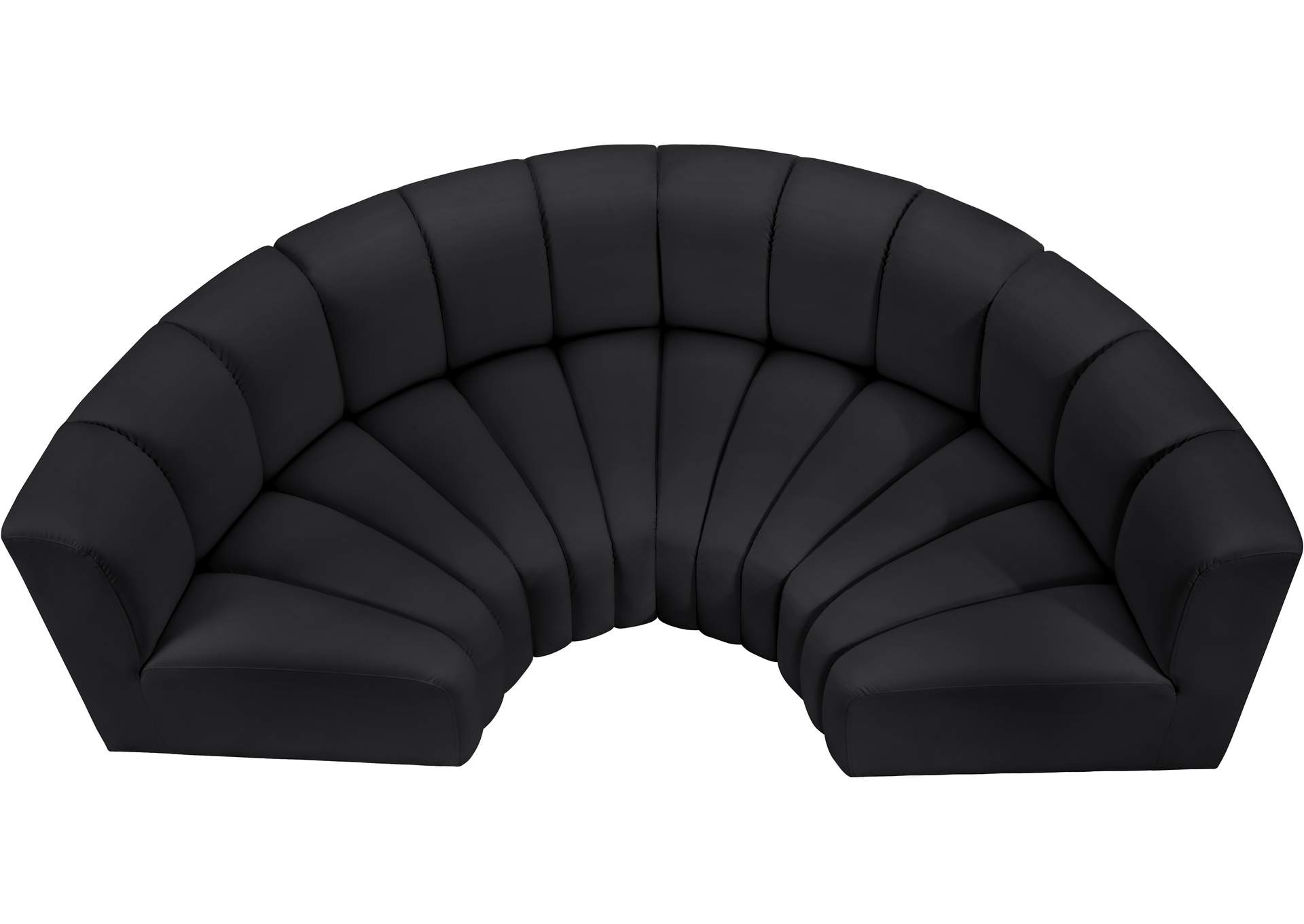 Arc Black Vegan Leather Modular Sofa image 4