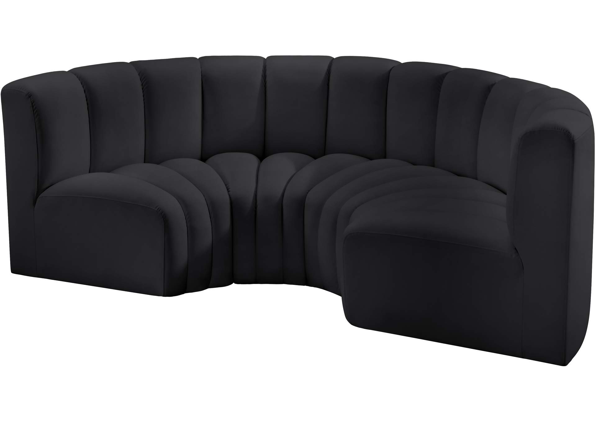 Arc Black Vegan Leather Modular Sofa image 5