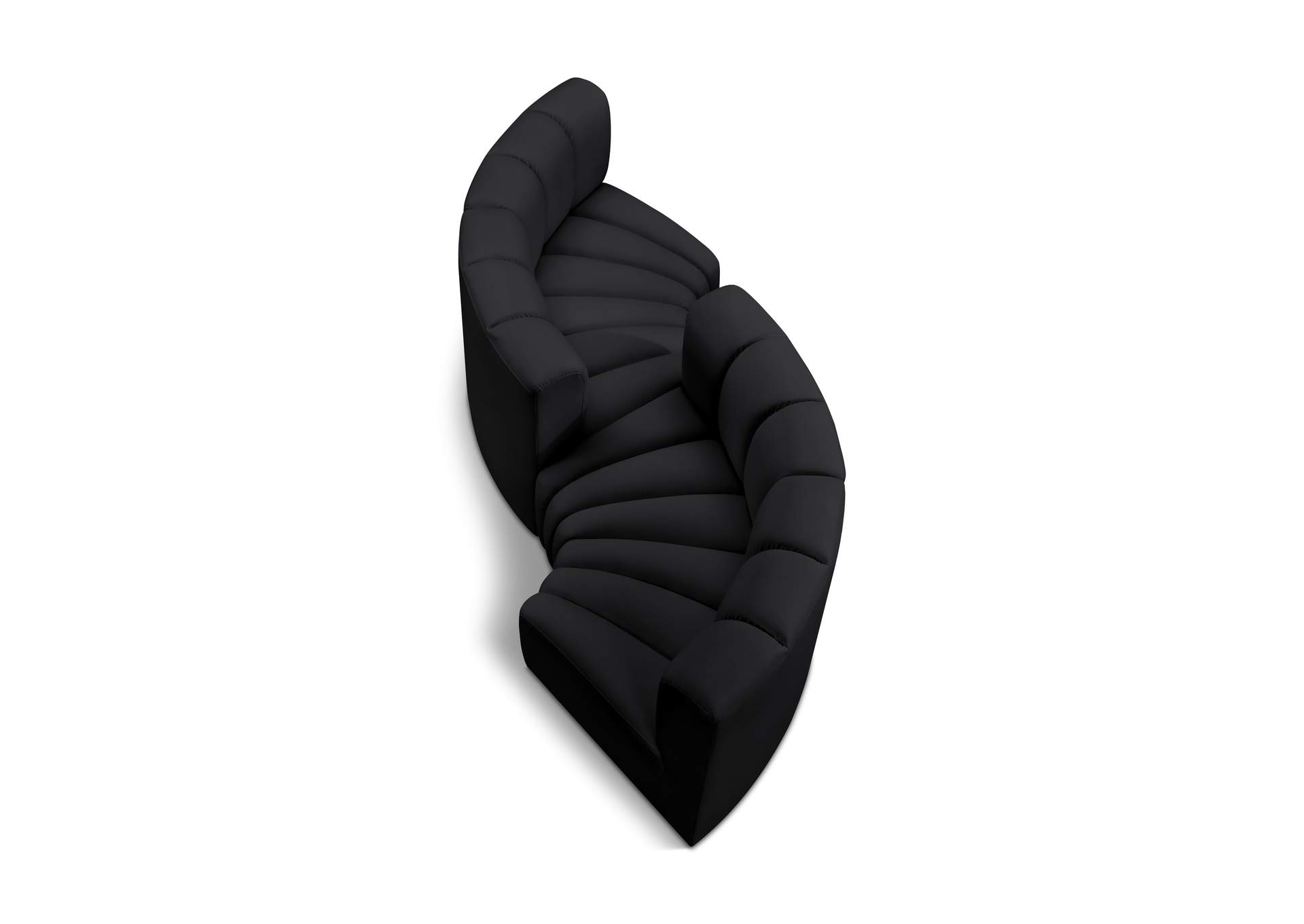 Arc Black Vegan Leather Modular Sofa image 1