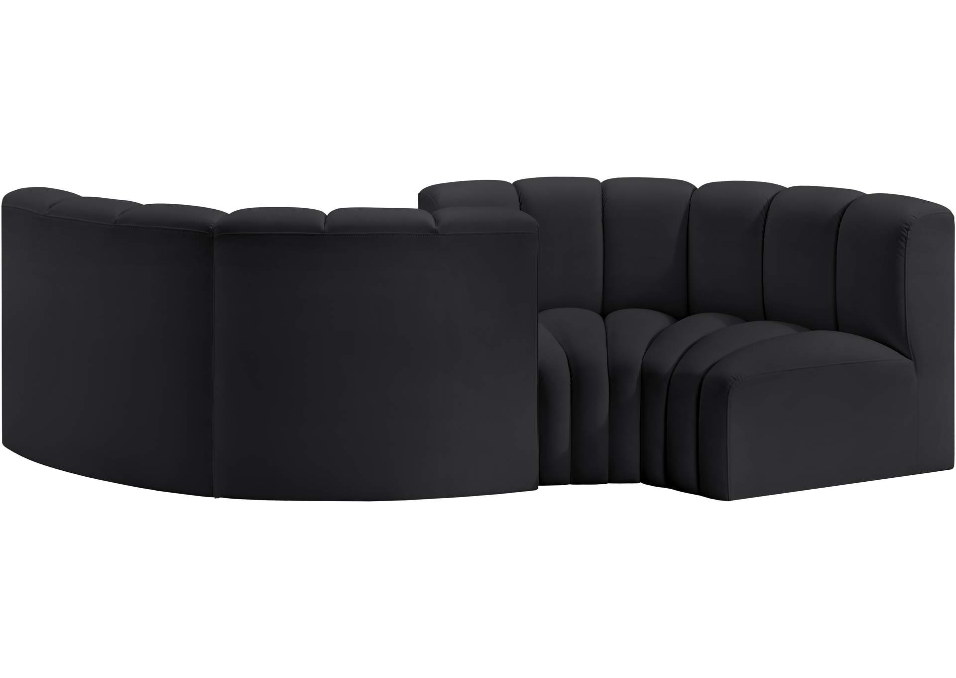Arc Black Vegan Leather Modular Sofa image 4