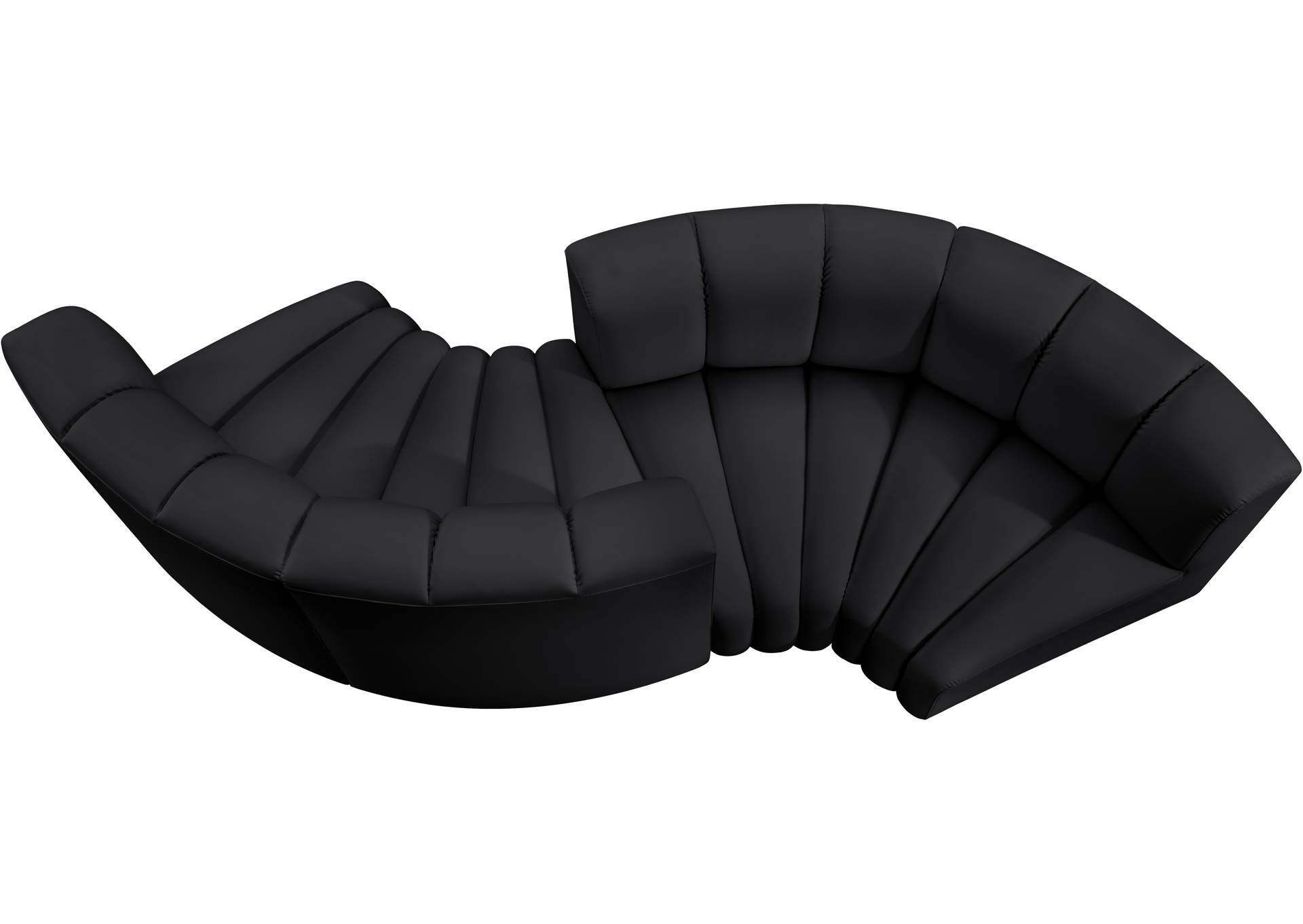 Arc Black Vegan Leather Modular Sofa image 5