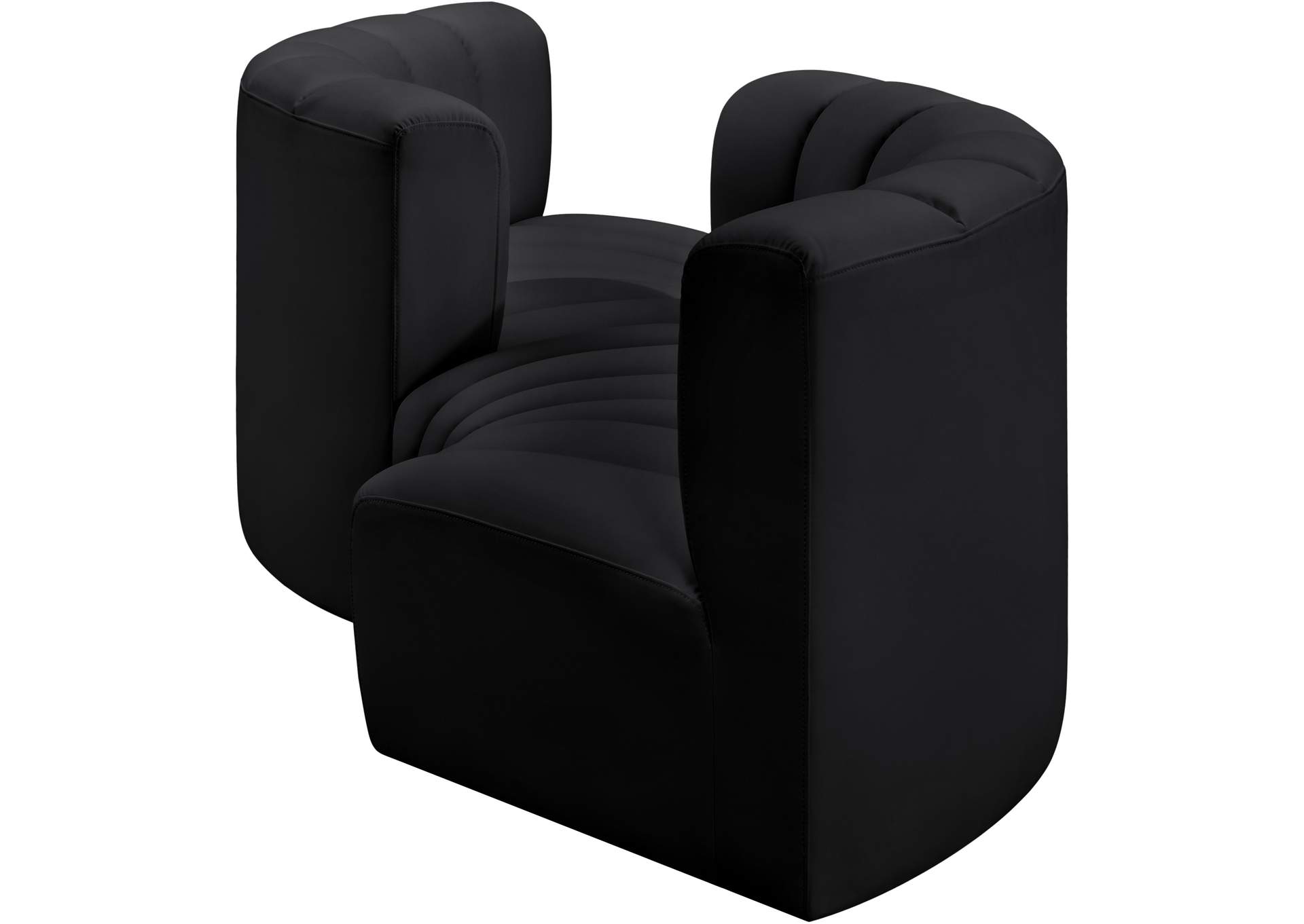 Arc Black Vegan Leather Modular Sofa image 6