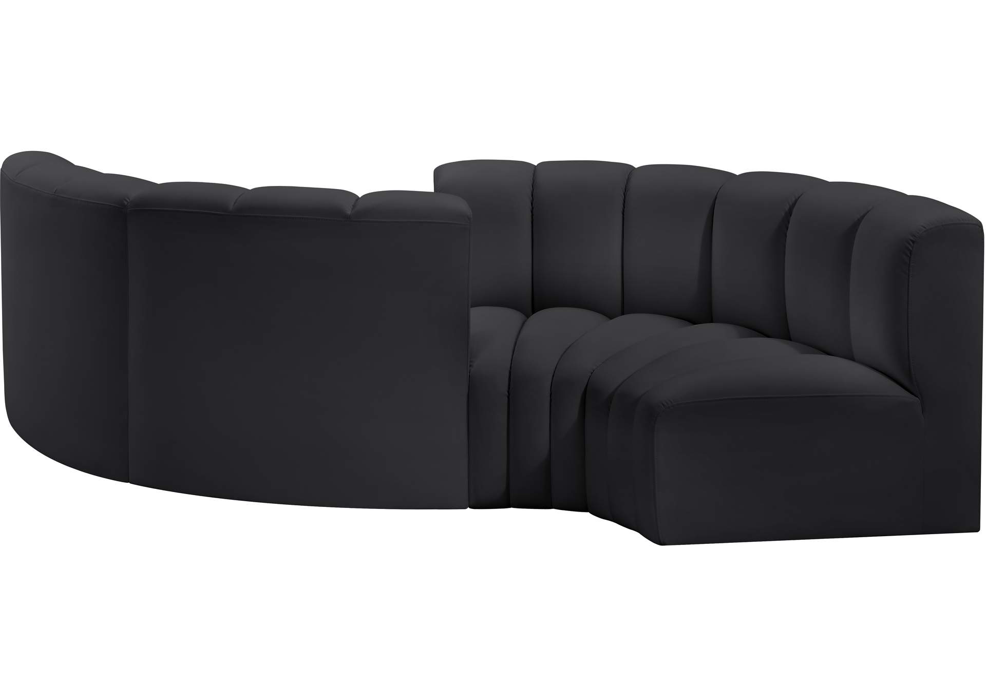 Arc Black Vegan Leather Modular Sofa image 7