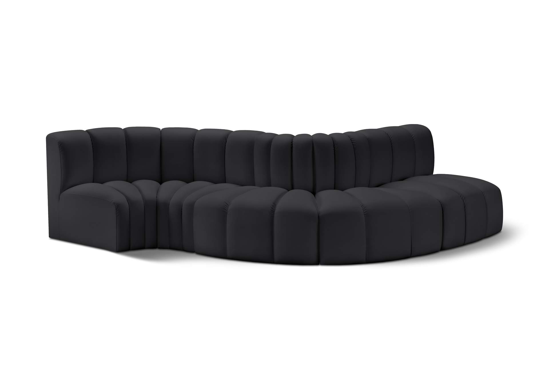 Arc Black Vegan Leather Modular Sofa image 1