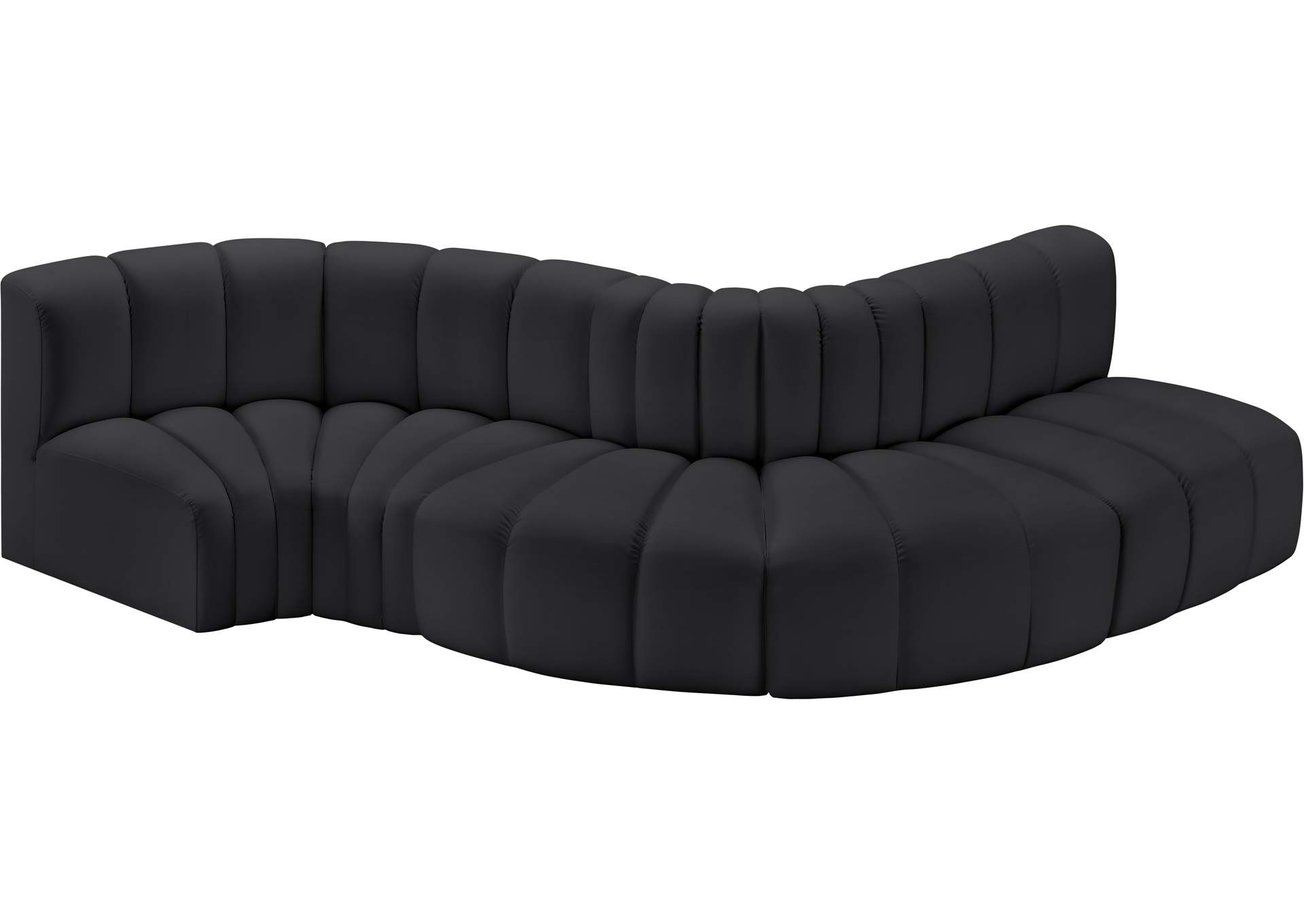 Arc Black Vegan Leather Modular Sofa image 4