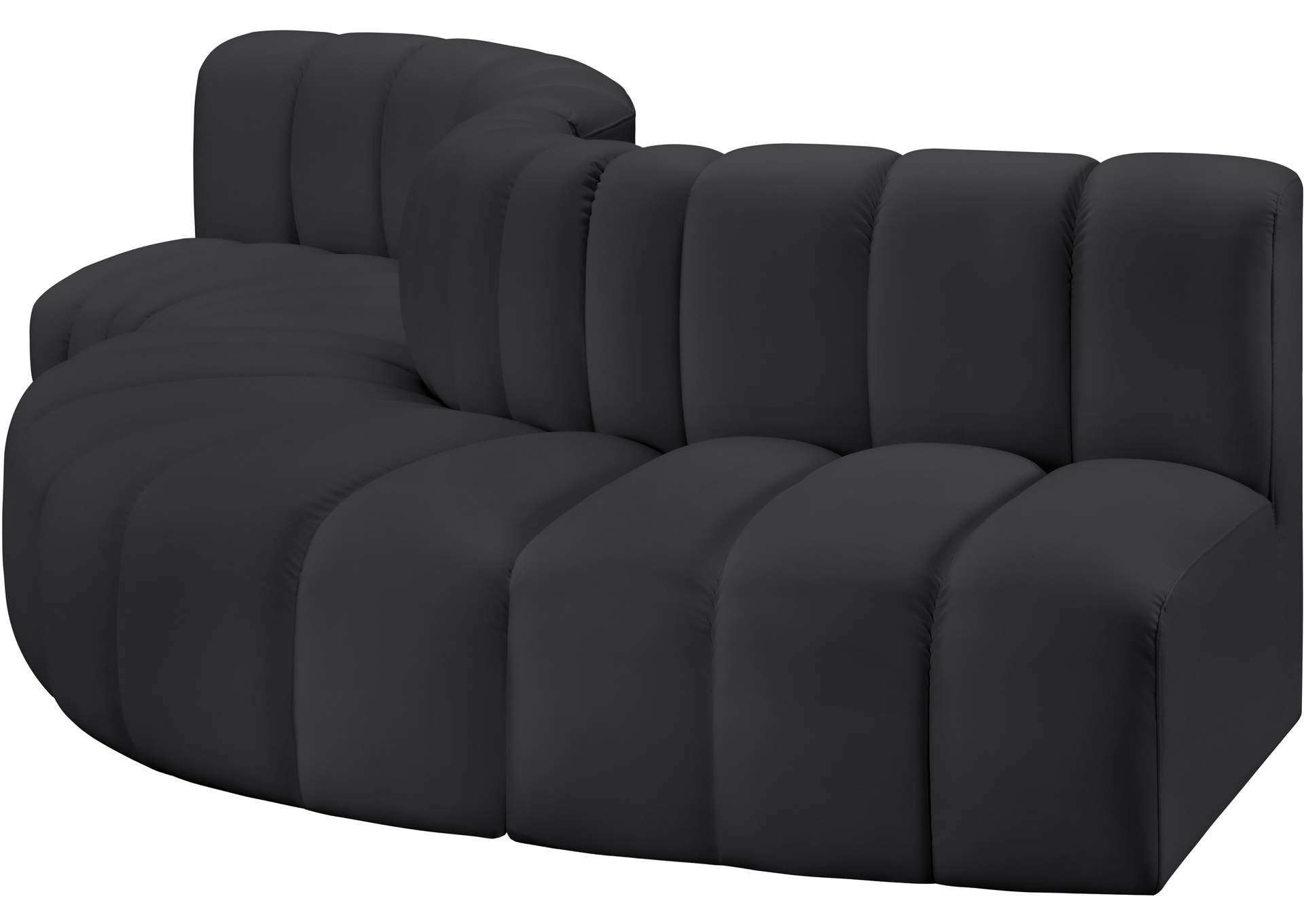 Arc Black Vegan Leather Modular Sofa image 5