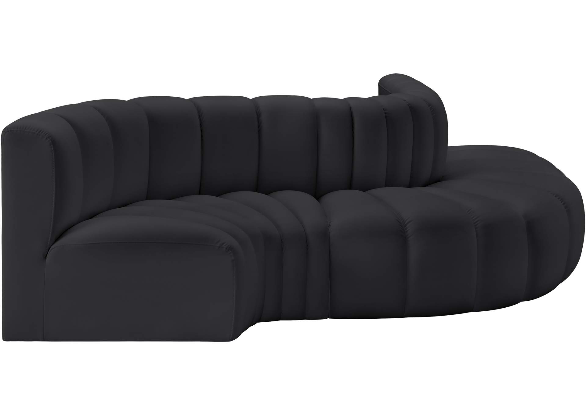 Arc Black Vegan Leather Modular Sofa image 6