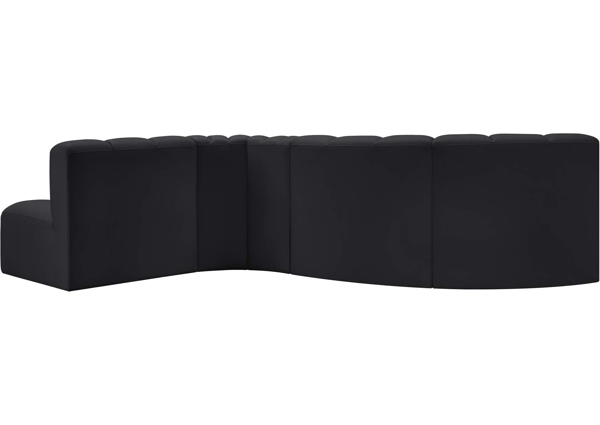 Arc Black Vegan Leather Modular Sofa image 7