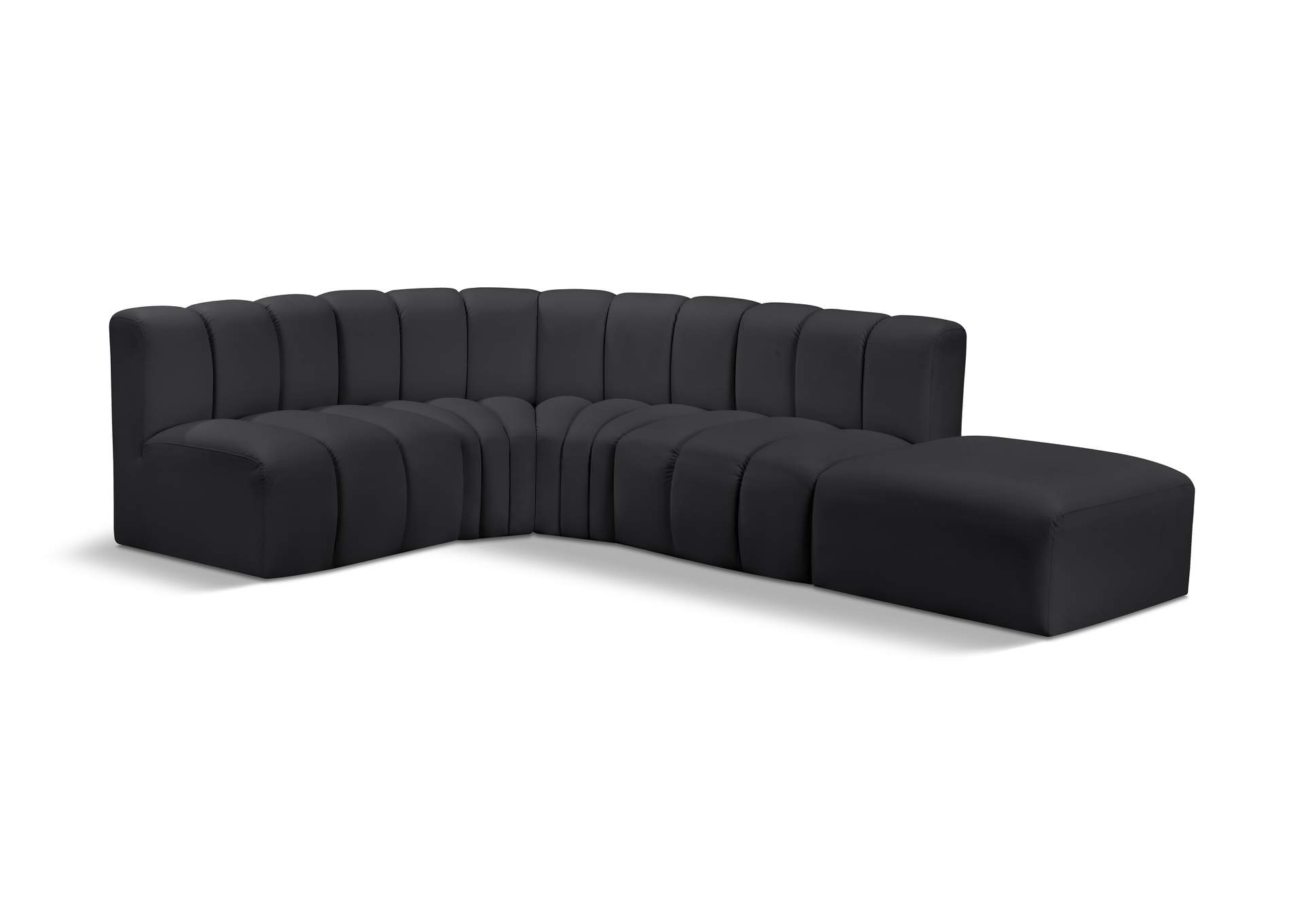Arc Black Vegan Leather Modular Sofa image 1