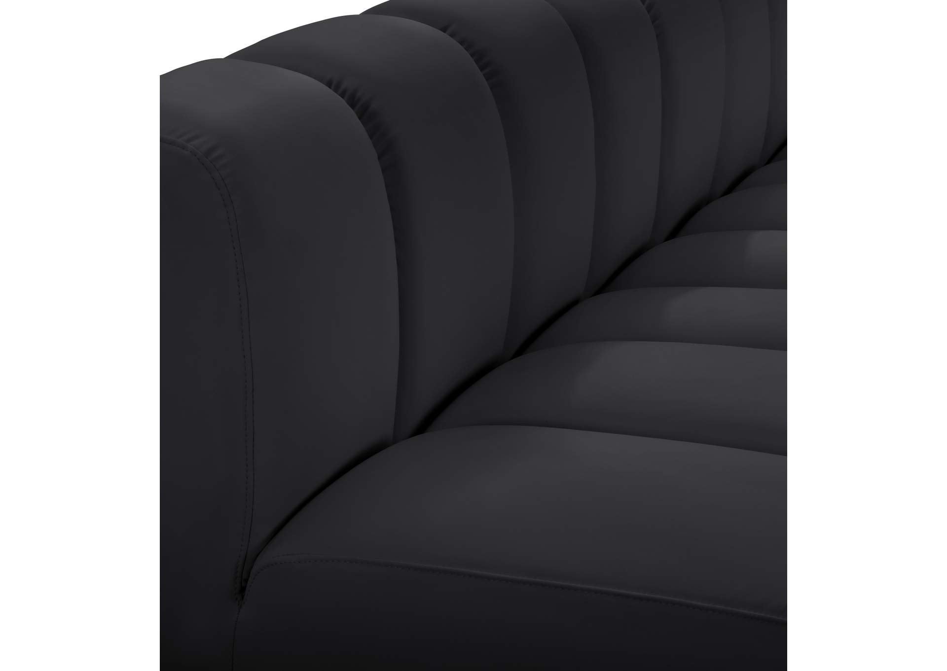 Arc Black Vegan Leather Modular Sofa image 14