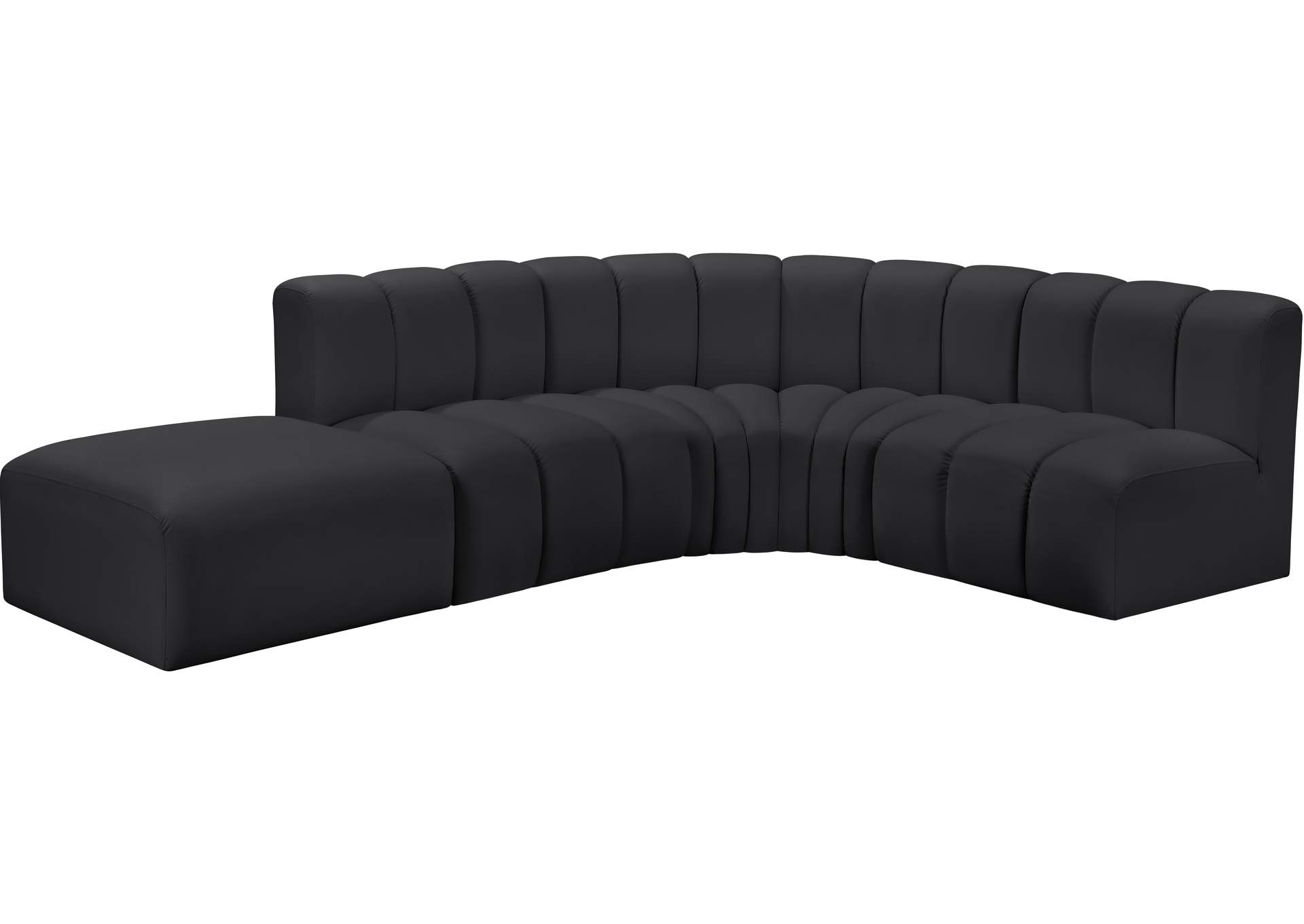 Arc Black Vegan Leather Modular Sofa image 3