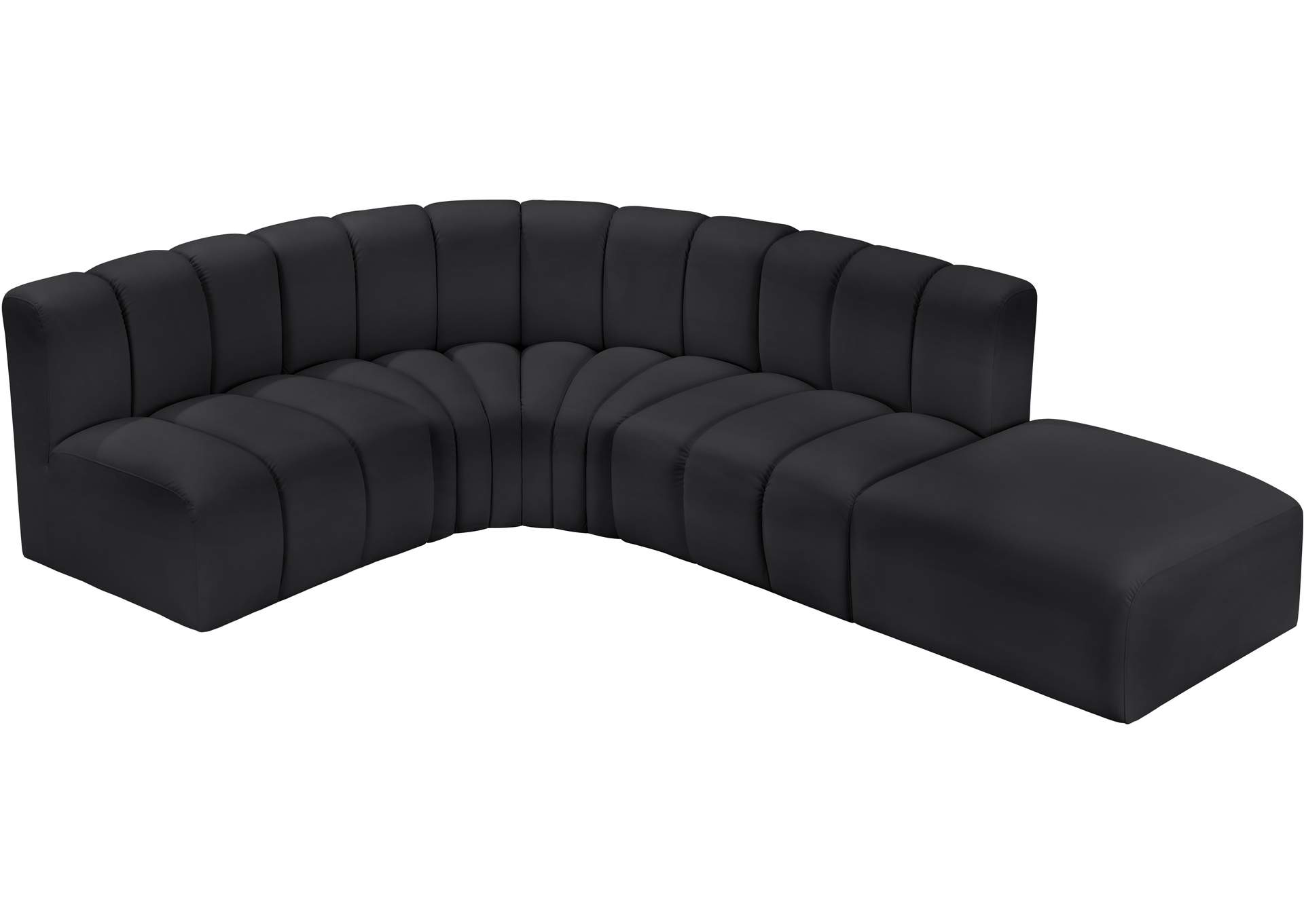 Arc Black Vegan Leather Modular Sofa image 6