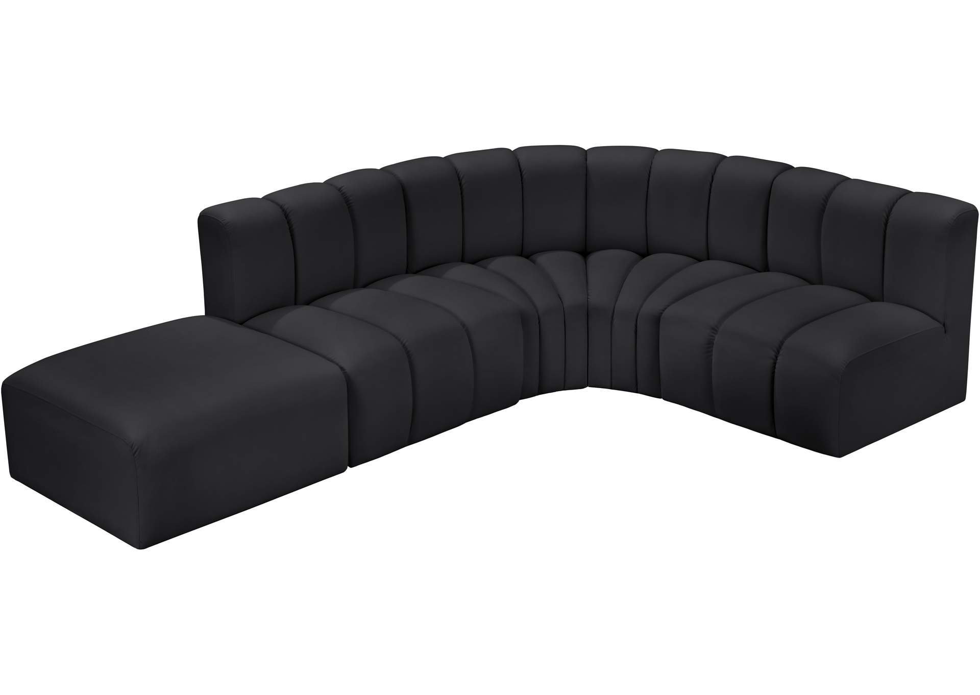 Arc Black Vegan Leather Modular Sofa image 7