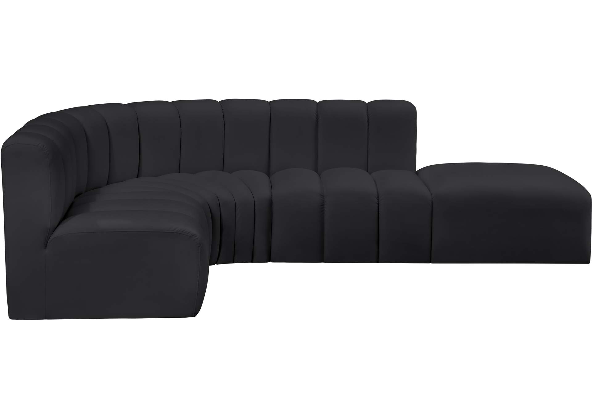Arc Black Vegan Leather Modular Sofa image 8