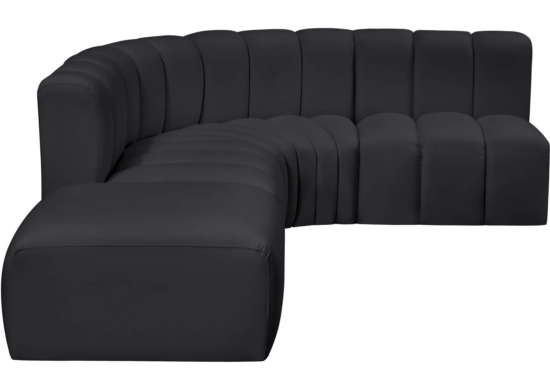 Arc Black Vegan Leather Modular Sofa image 9