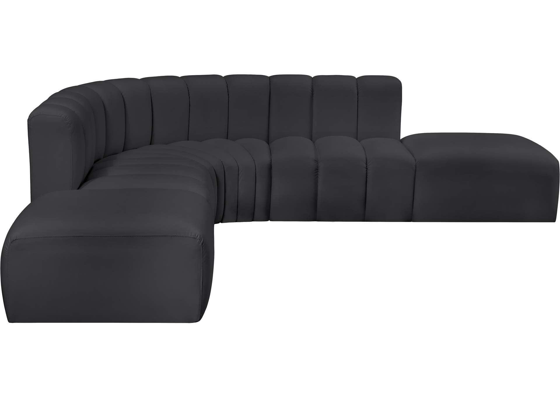 Arc Black Vegan Leather Modular Sofa image 5