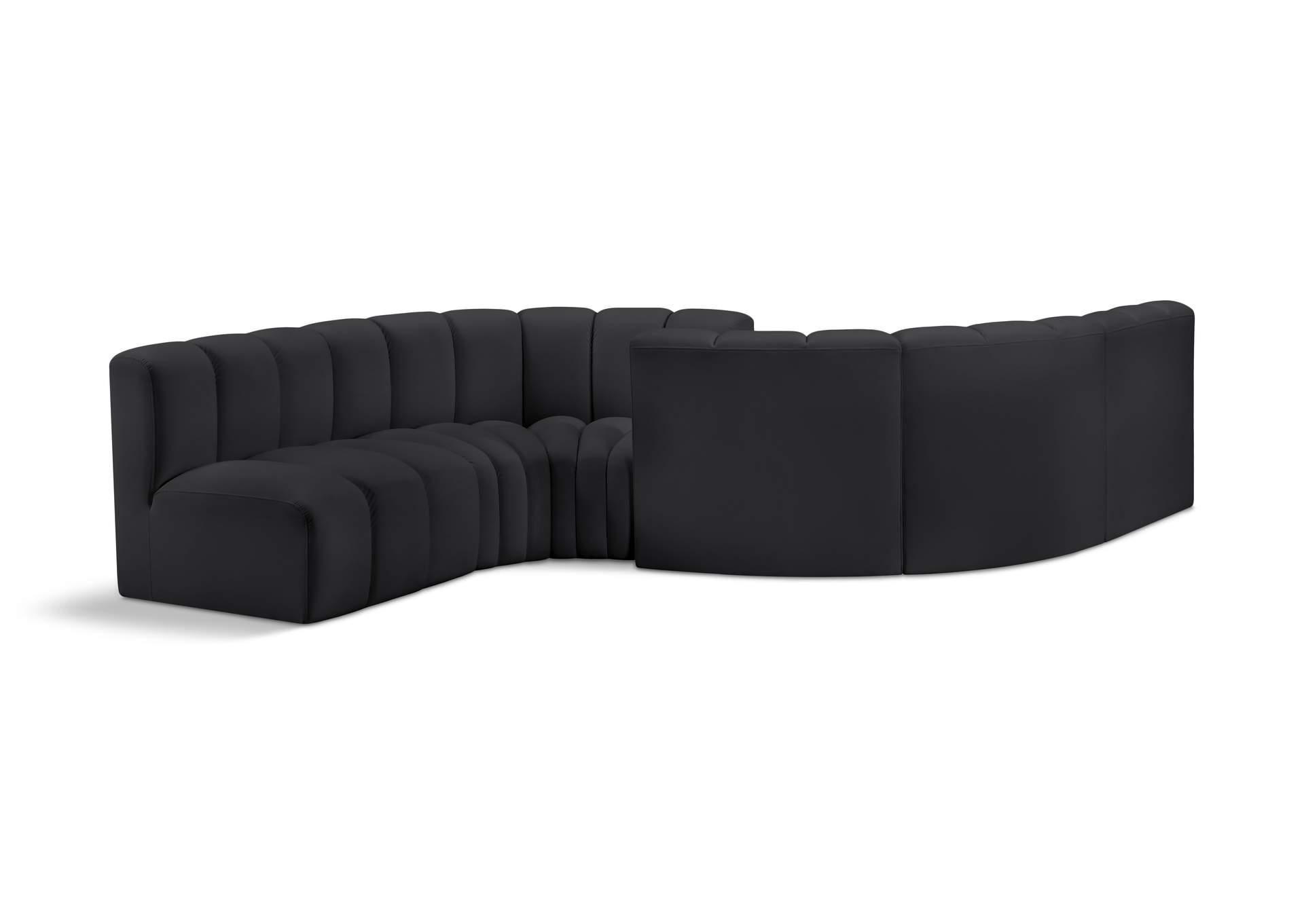 Arc Black Vegan Leather Modular Sofa image 1