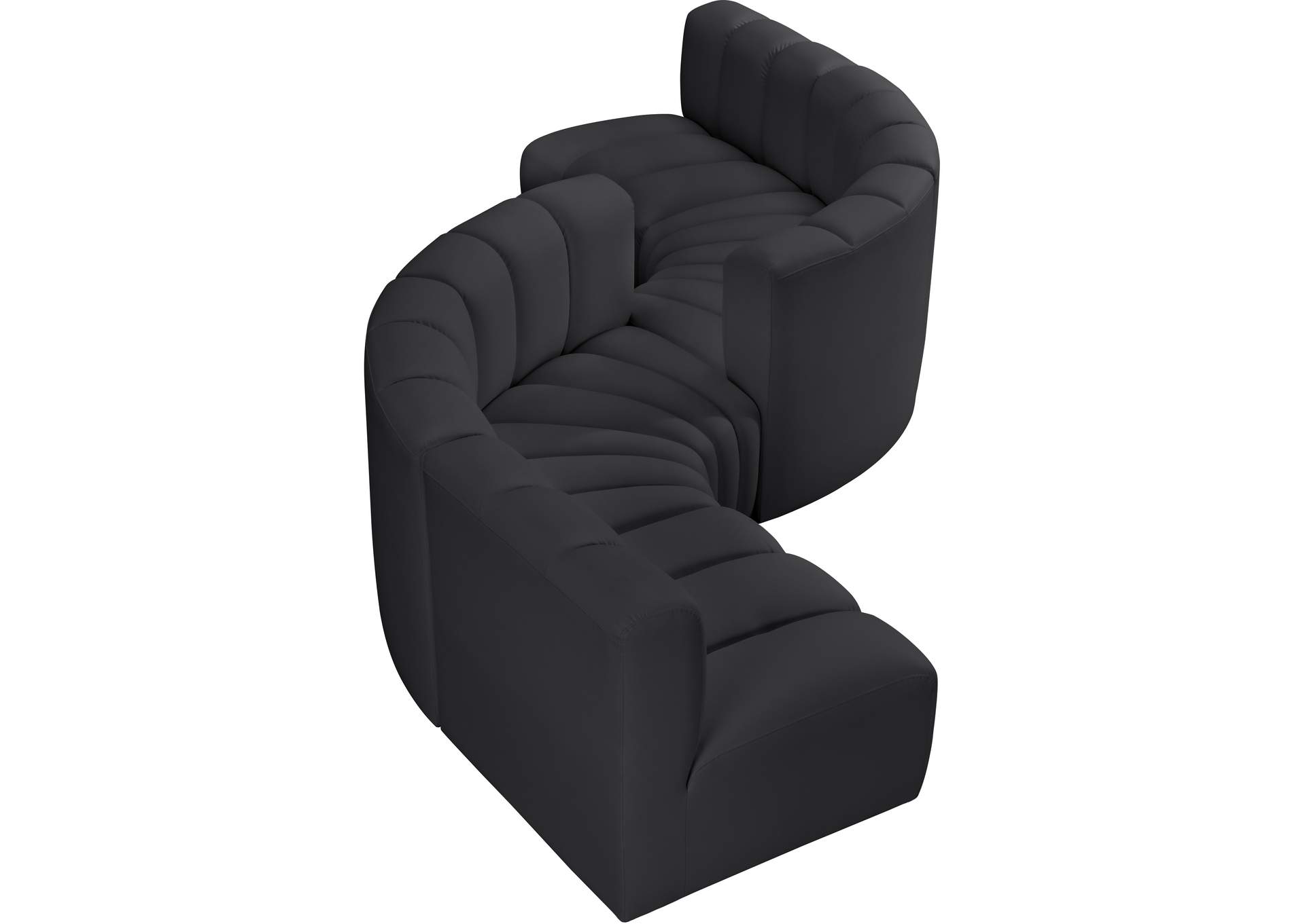 Arc Black Vegan Leather Modular Sofa image 4