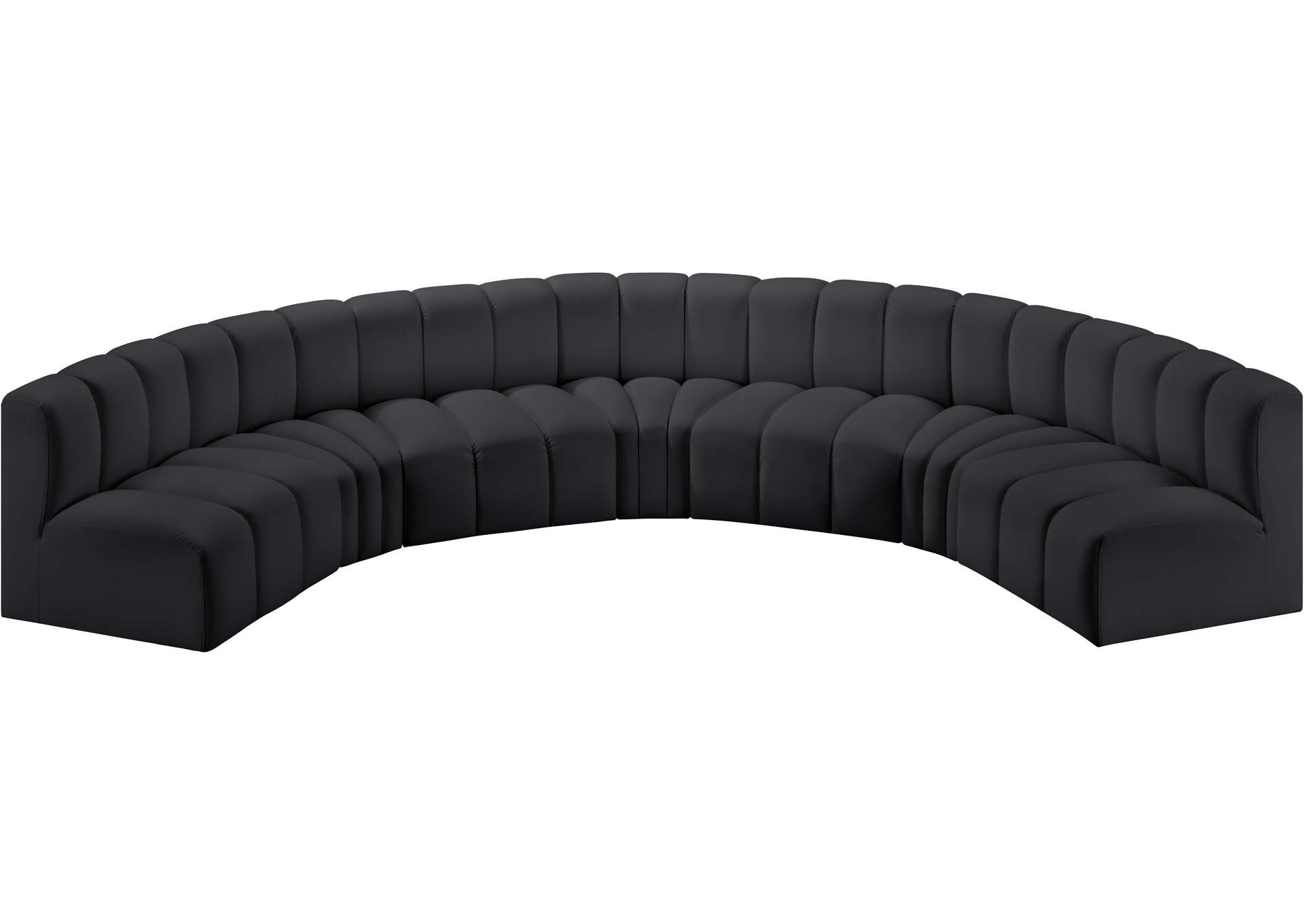 Arc Black Vegan Leather Modular Sofa