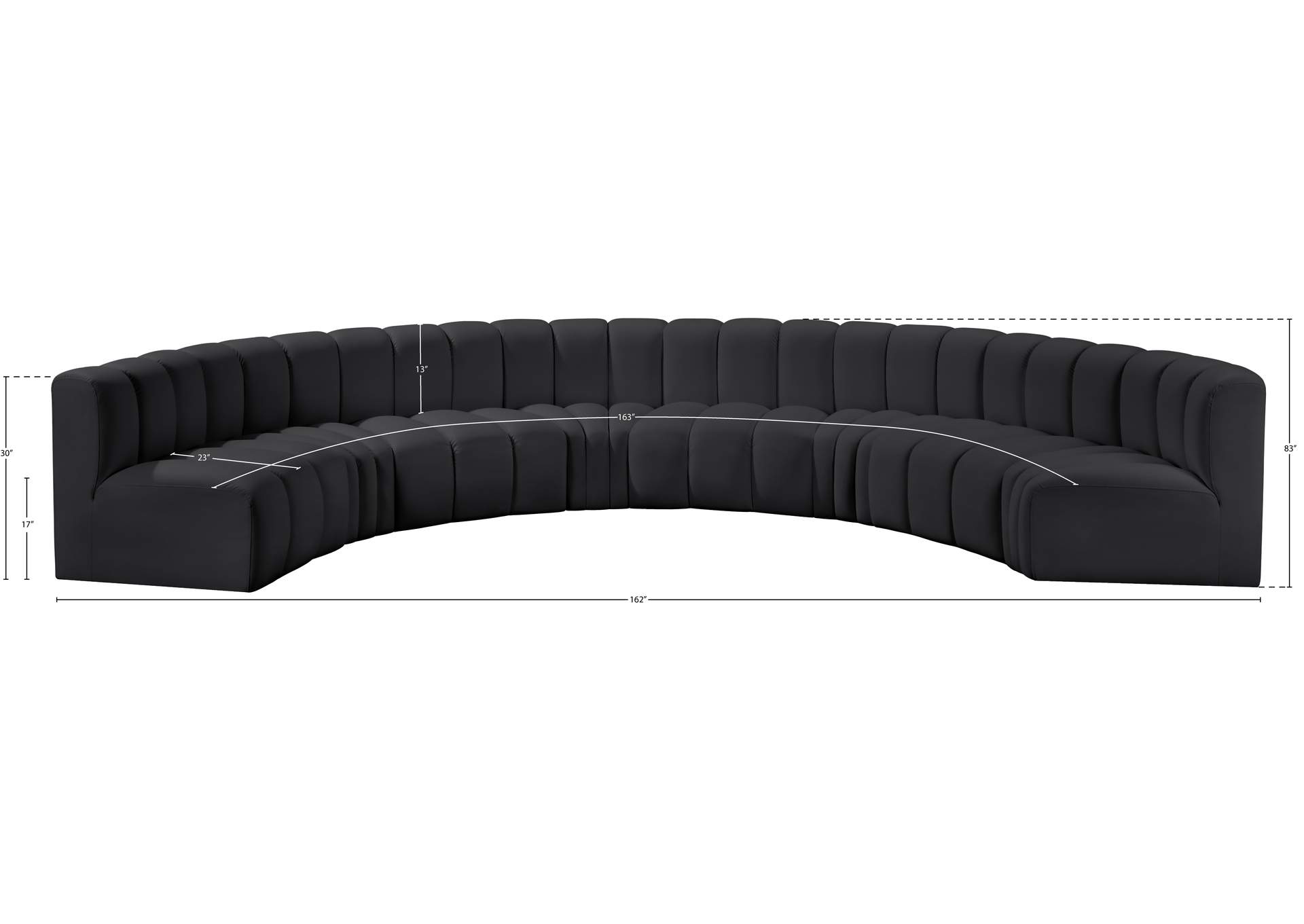 Arc Black Vegan Leather Modular Sofa image 12