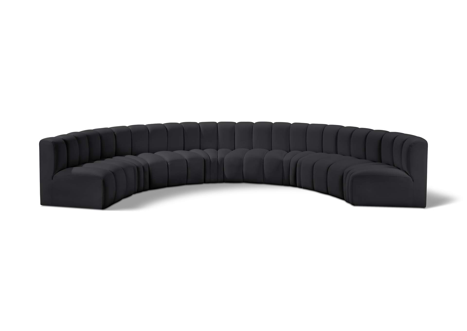 Arc Black Vegan Leather Modular Sofa image 1