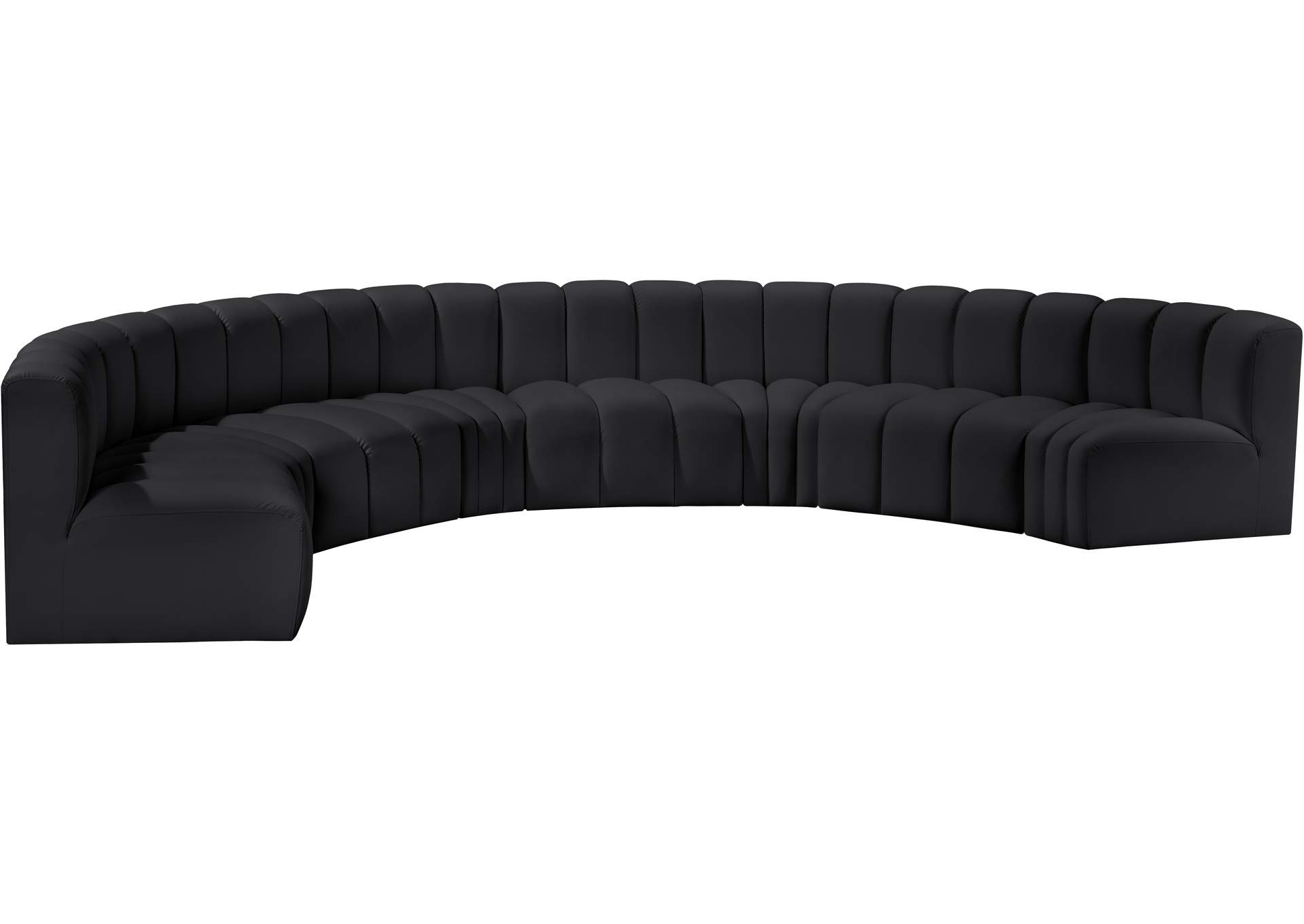 Arc Black Vegan Leather Modular Sofa image 5
