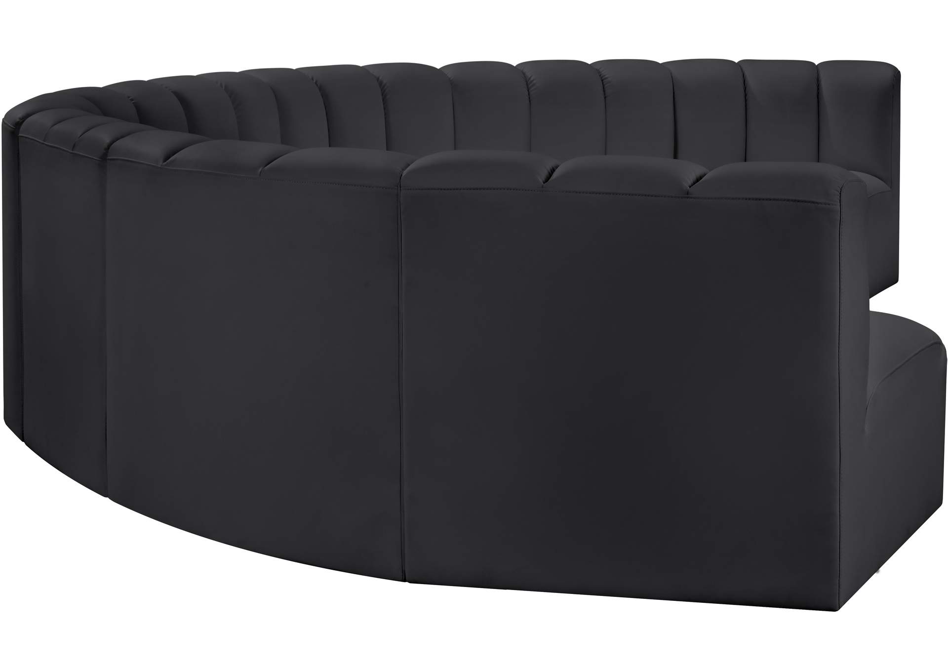 Arc Black Vegan Leather Modular Sofa image 6