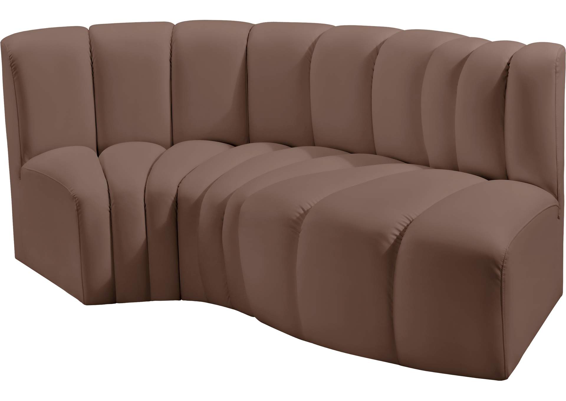 Arc Brown Vegan Leather Modular Sofa