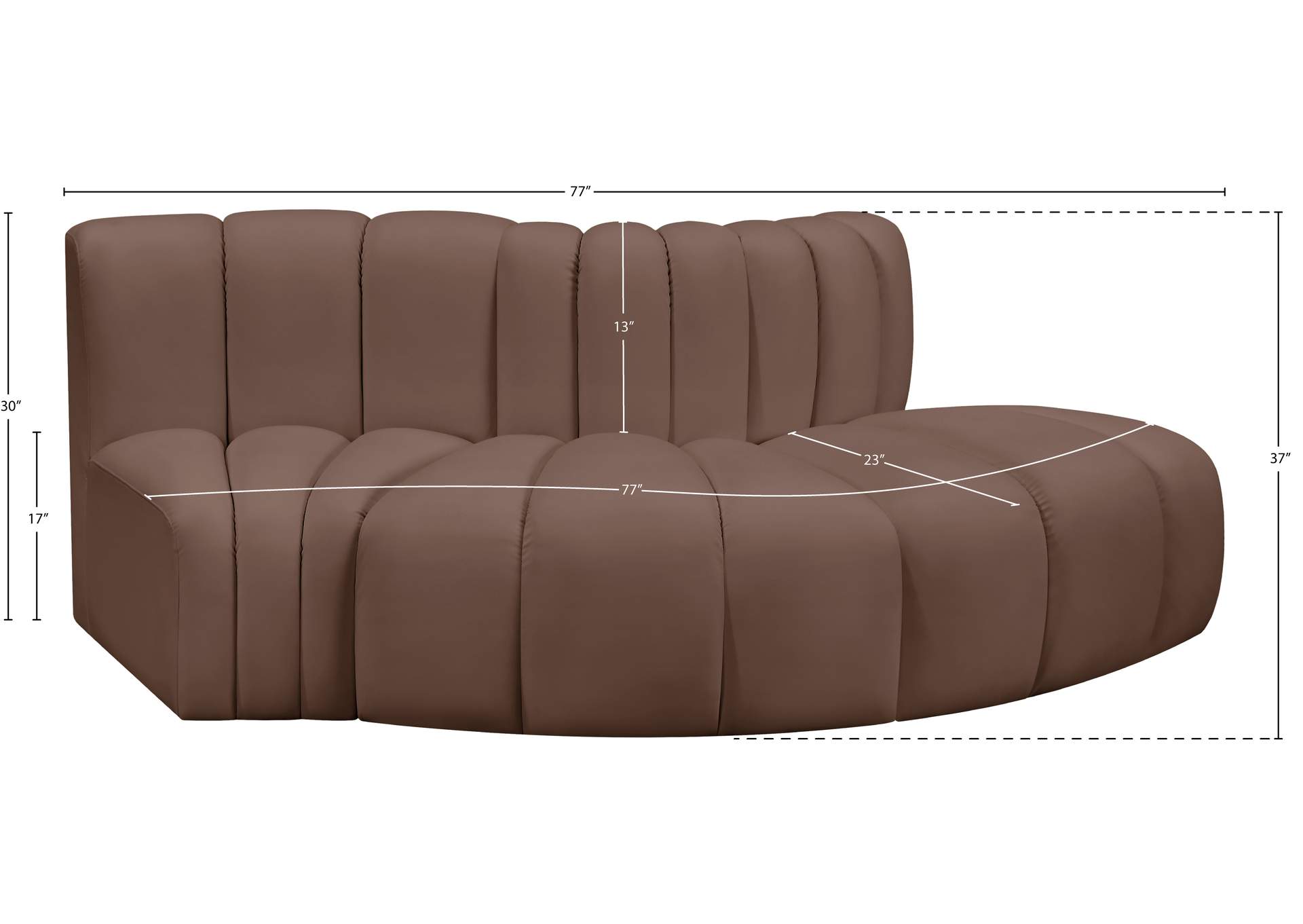 Arc Brown Vegan Leather Modular Sofa image 11